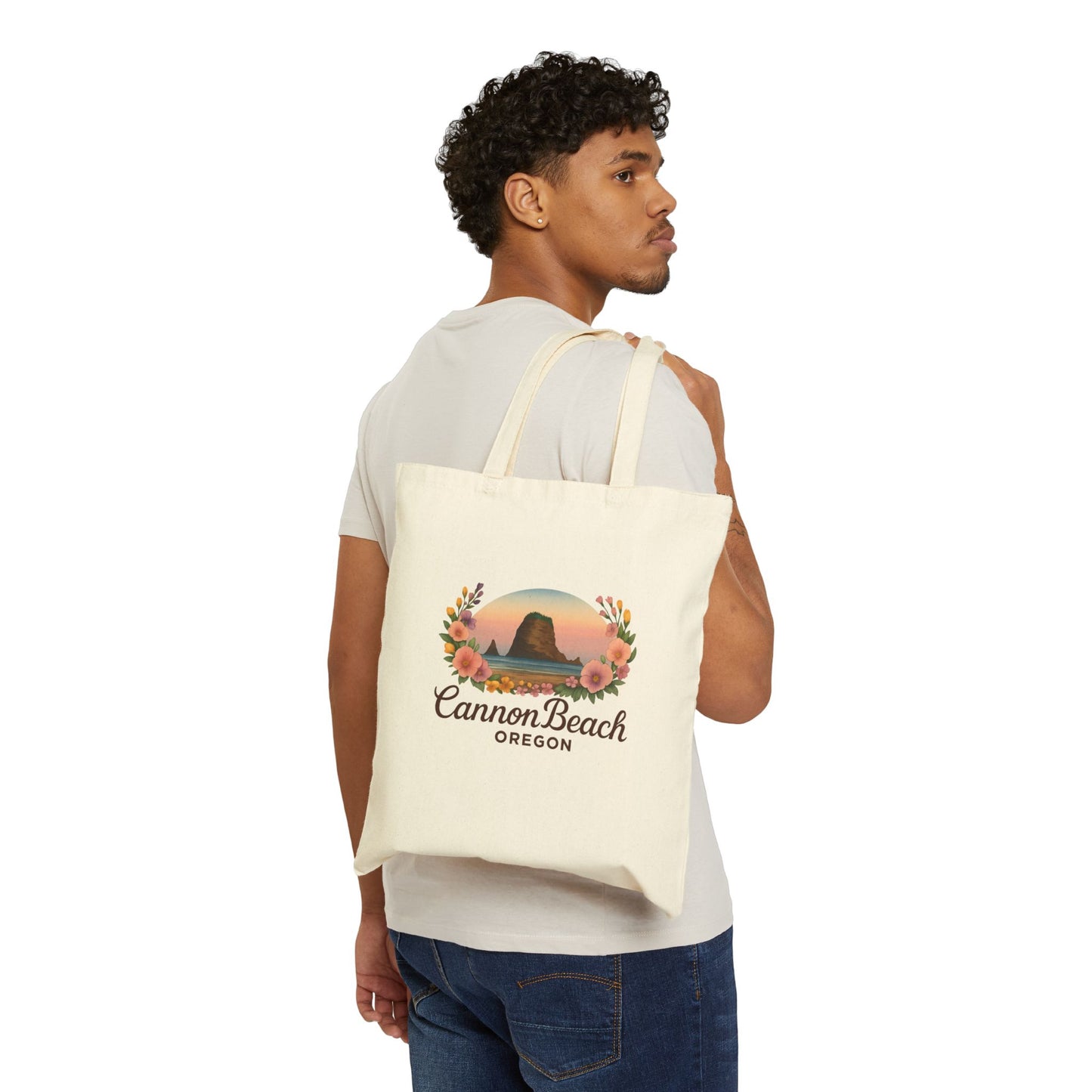 Cannon Beach Haystack Rock Canvas Tote Bag