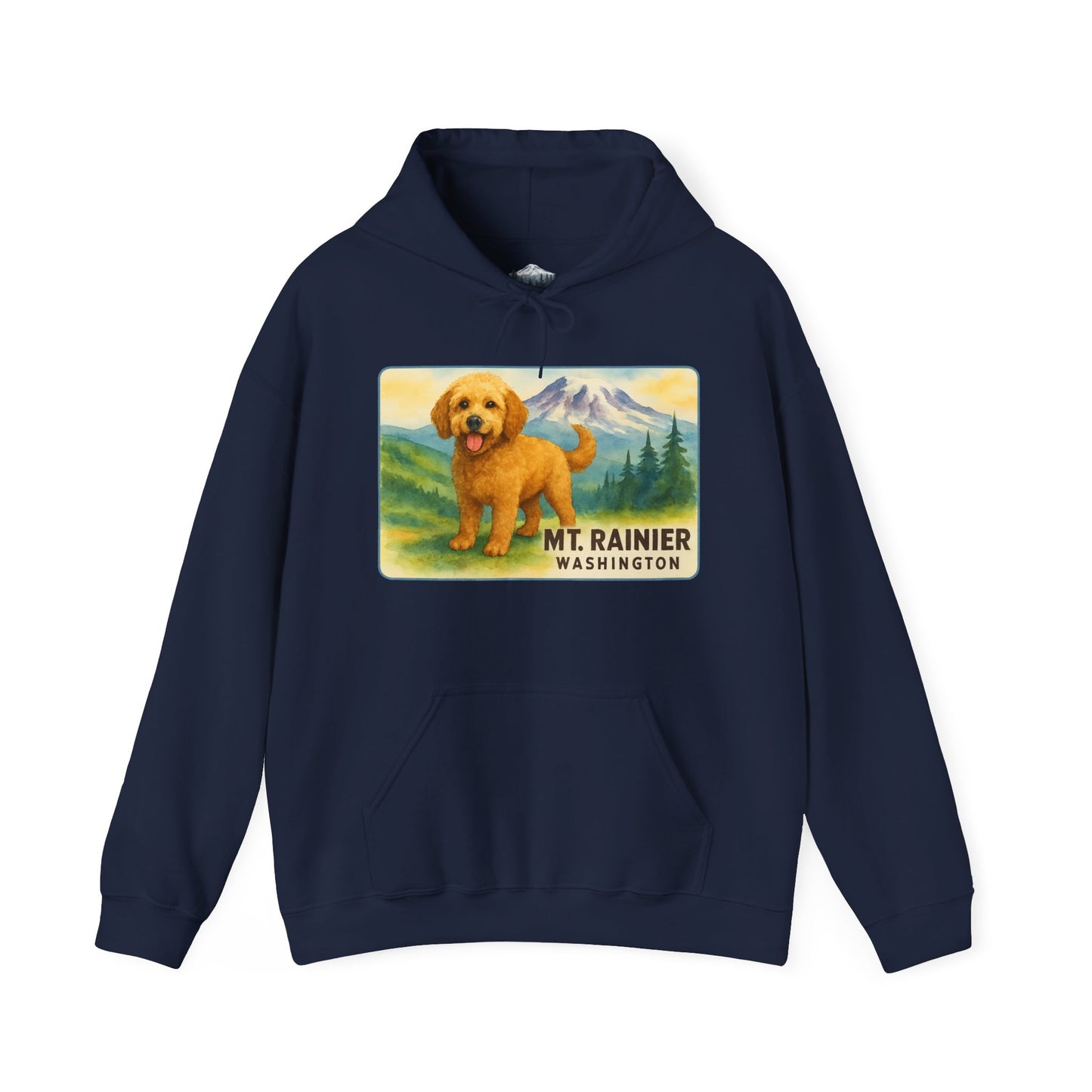 Mt. Rainier - Washington Golden Doodle Hoodie