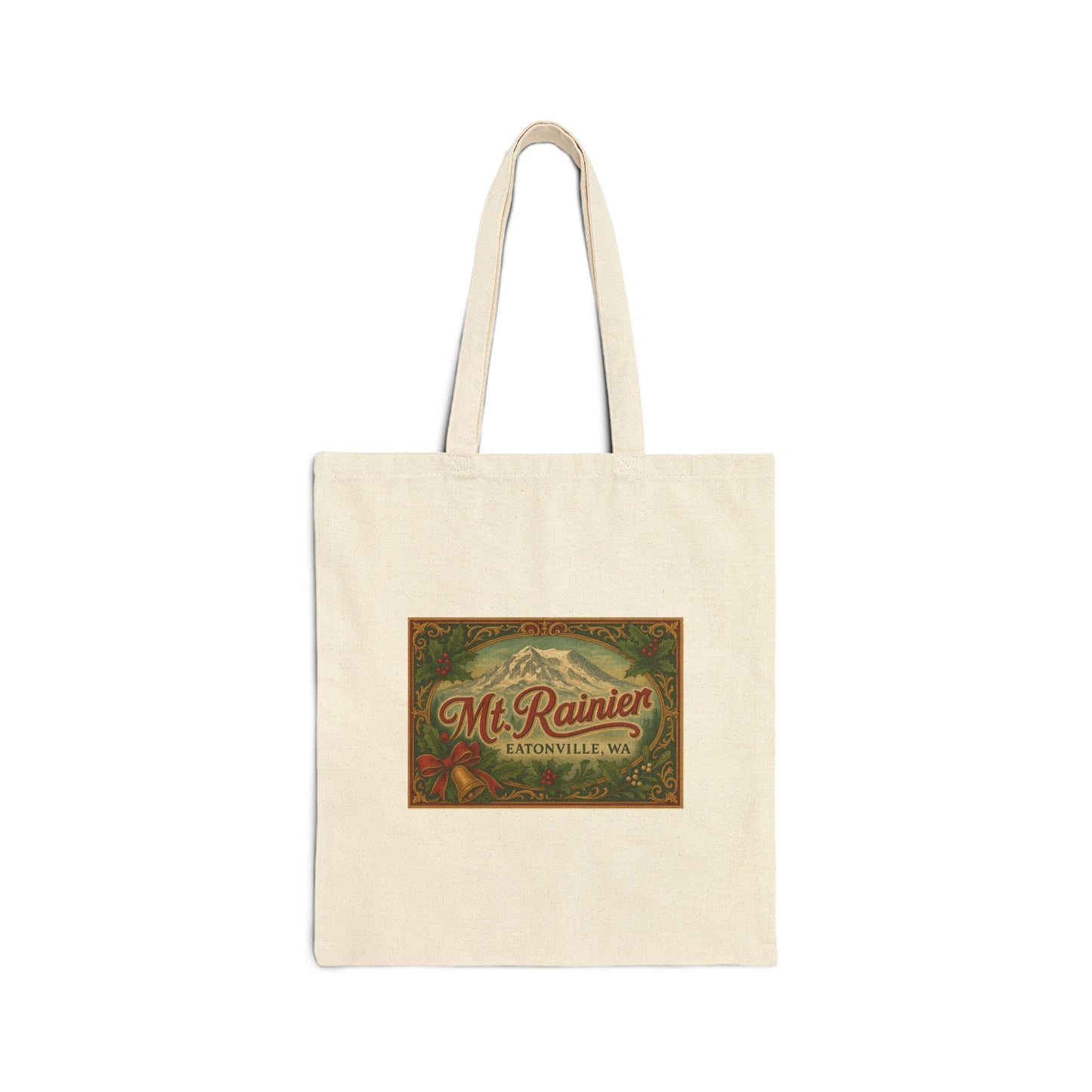 Mt. Rainier - Eatonville, WA Victorian Christmas Canvas Tote Bag