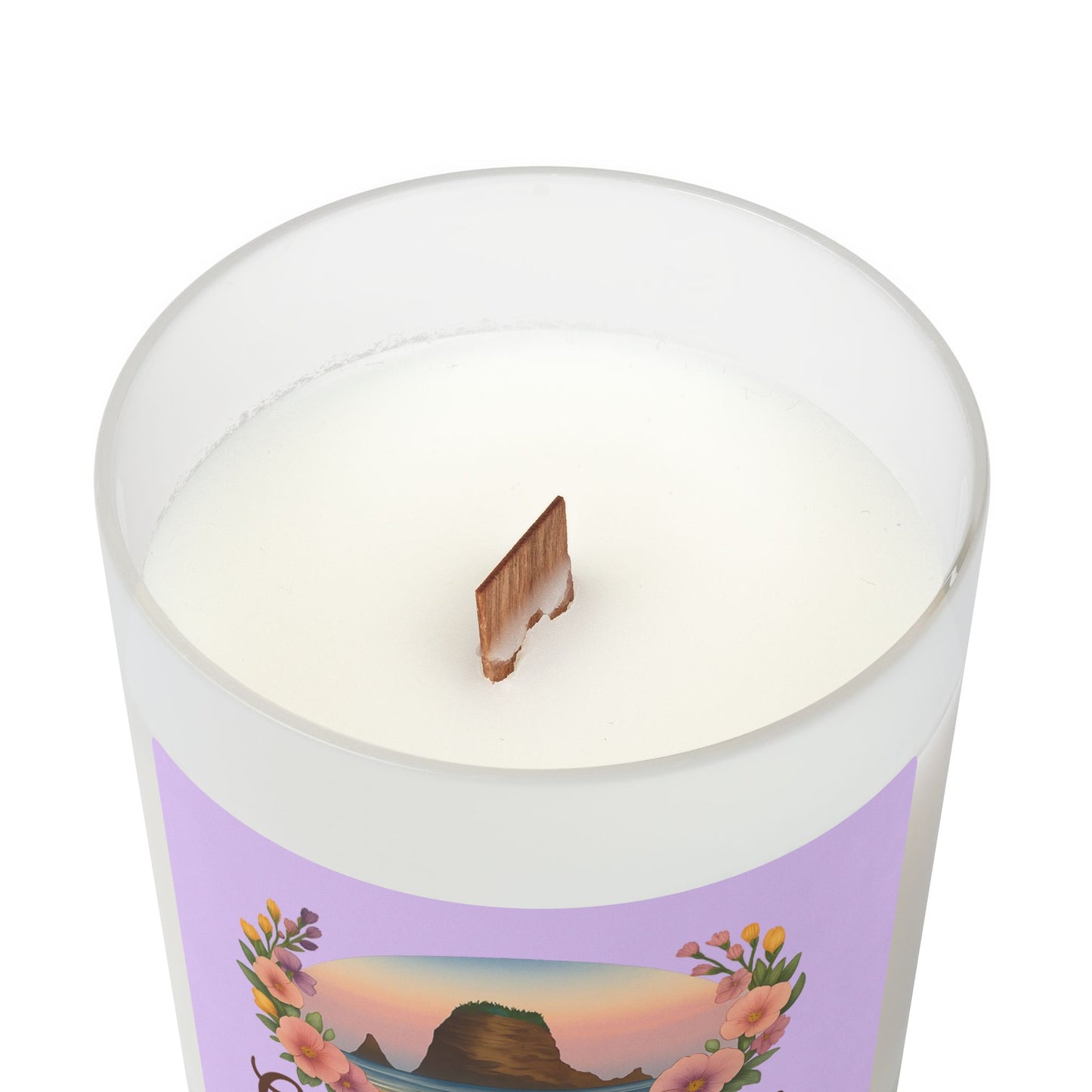 Cannon Beach Haystack Rock Frosted Glass Candle