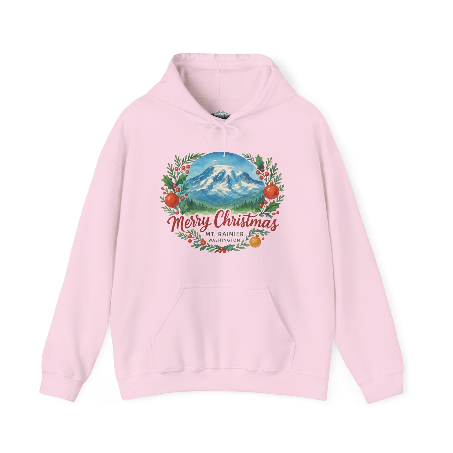 Mt. Rainier - Washington Merry Christmas Hoodie