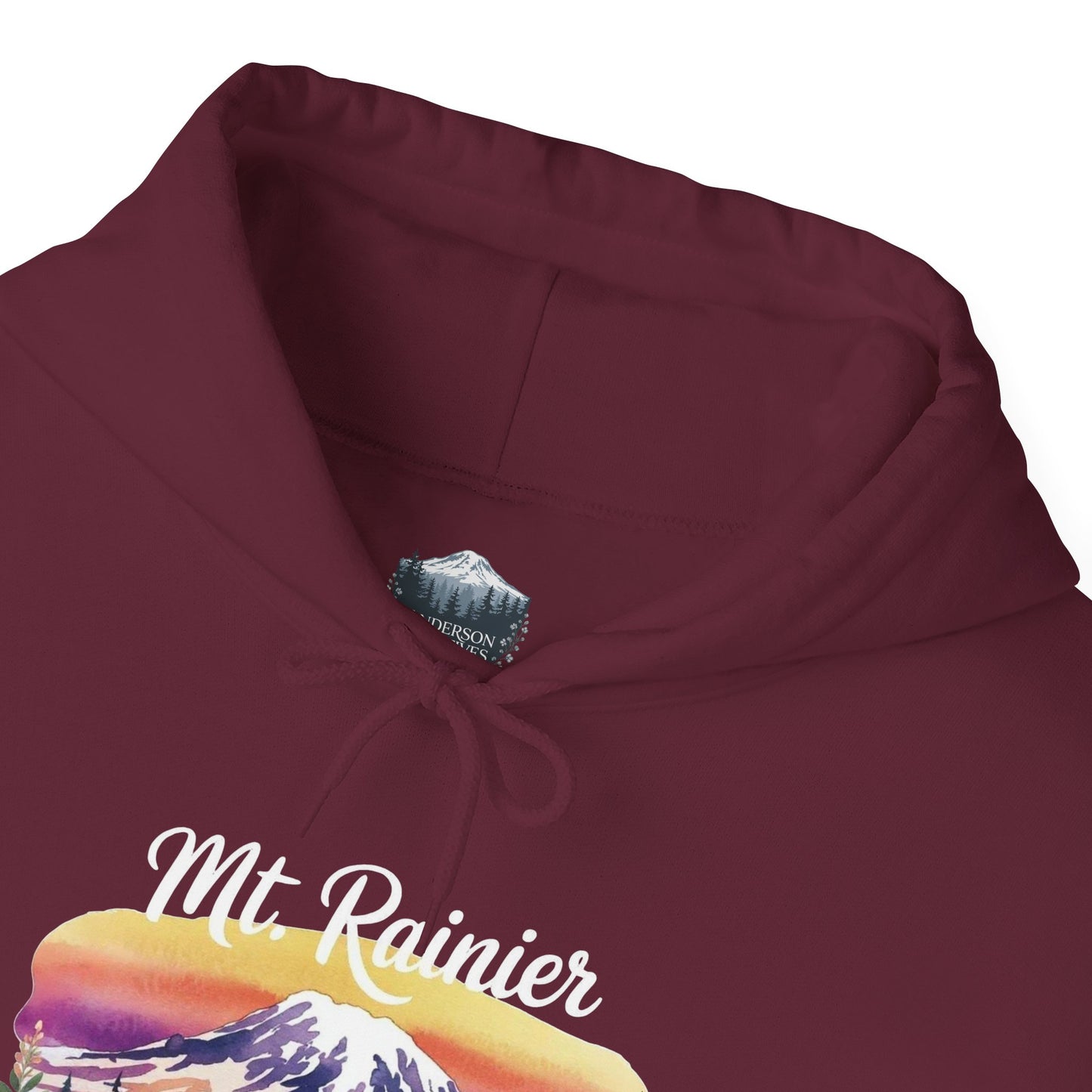 Mt. Rainier - Washington Floral Sunset Hoodie