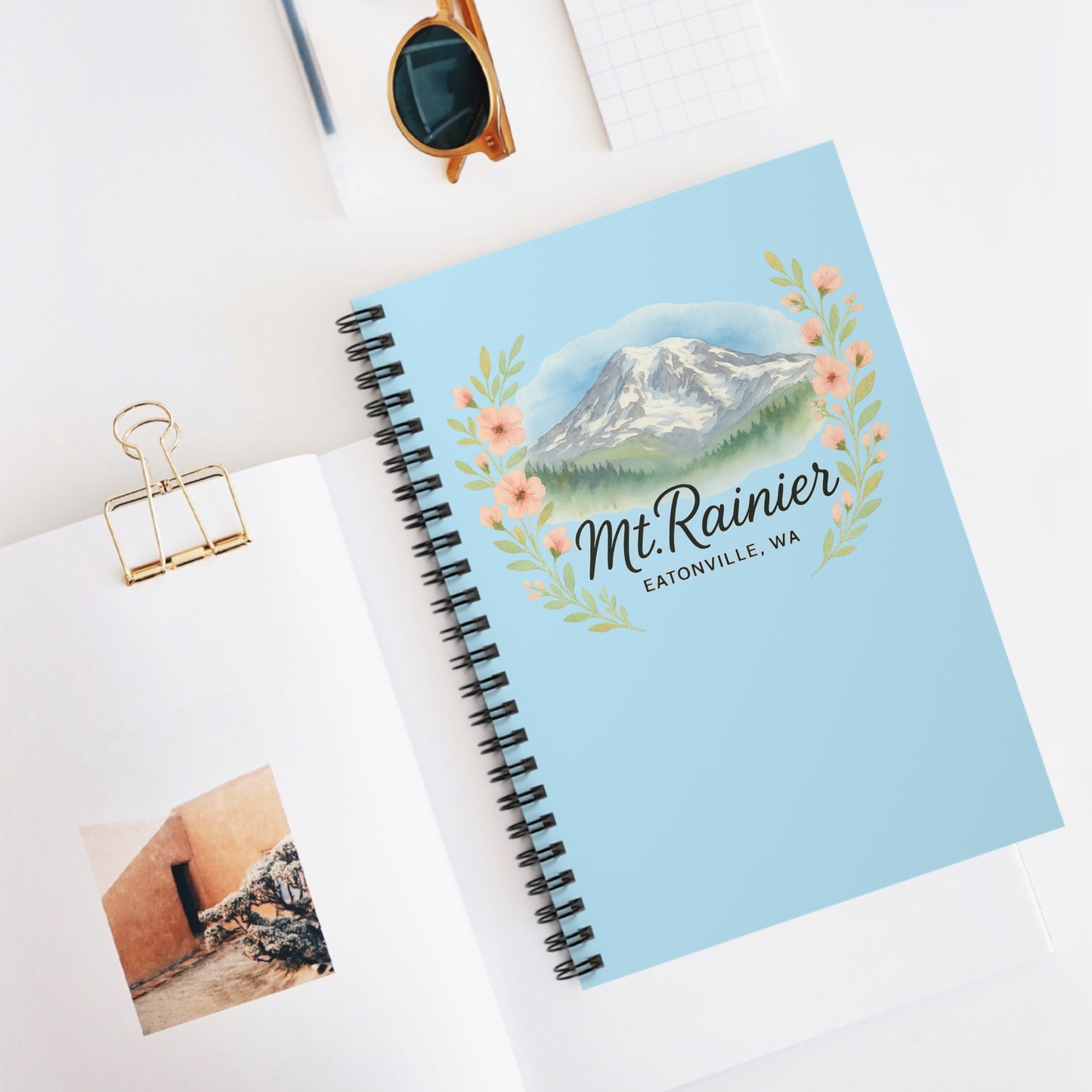 Mt. Rainier - Eatonville, WA Floral Spiral Notebook