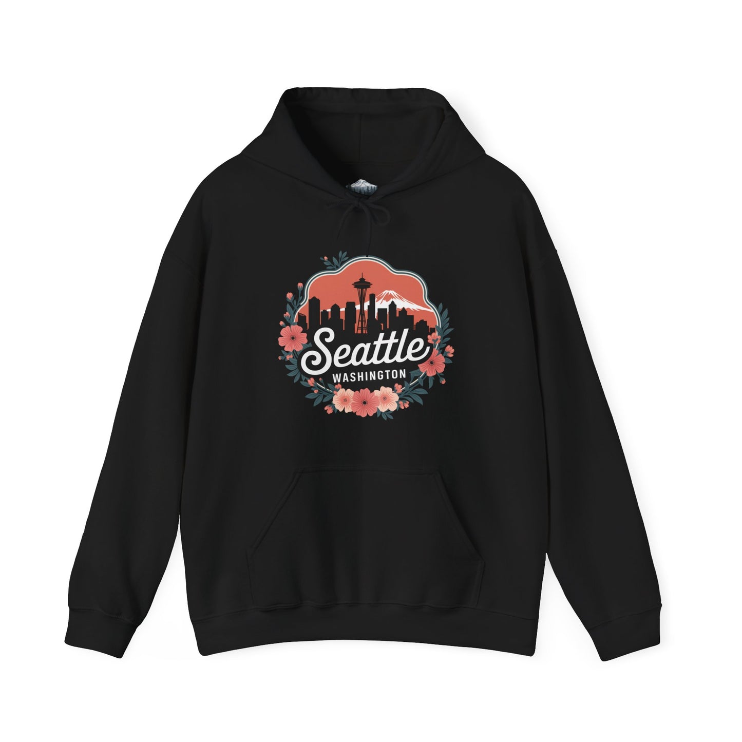 Floral Seattle City Skyline Hoodie