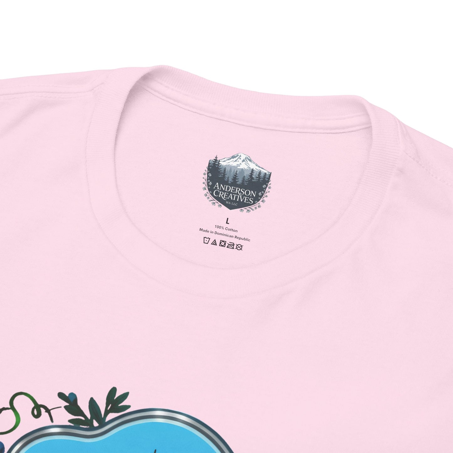 Floral Blue Seattle City Skyline T-Shirt