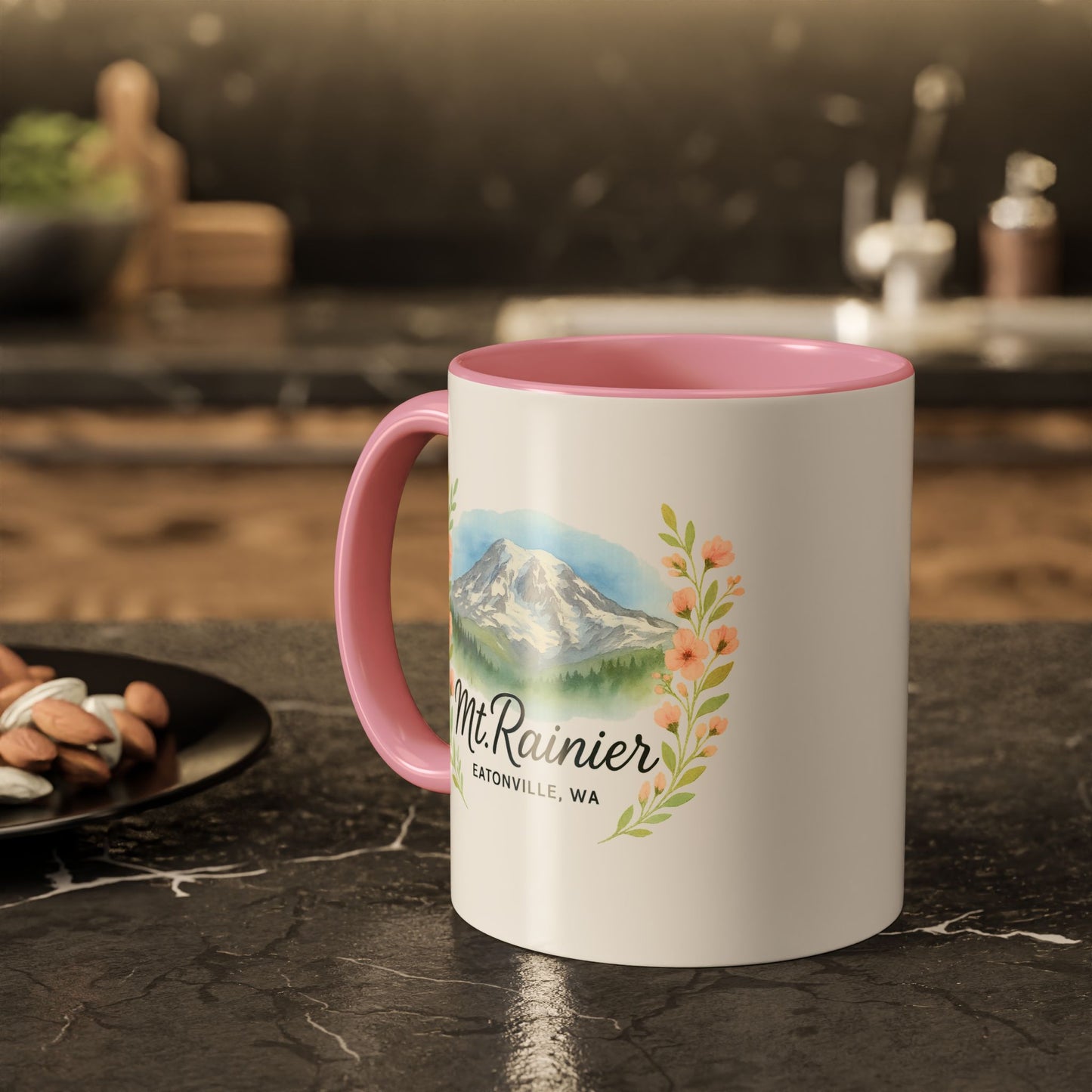 Mt. Rainier - Eatonville, WA Floral Mug