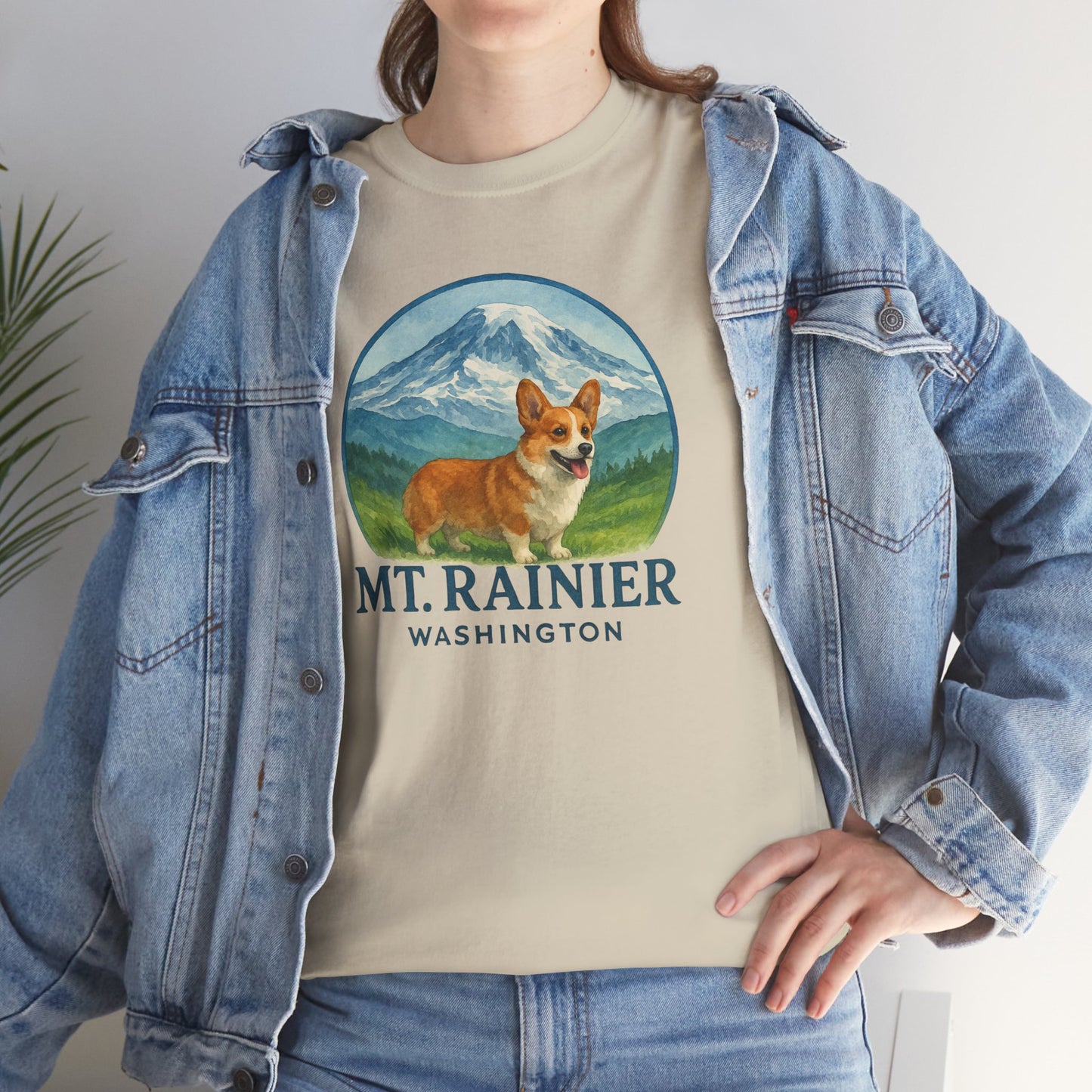 Mt. Rainier - Washington Corgi T-Shirt