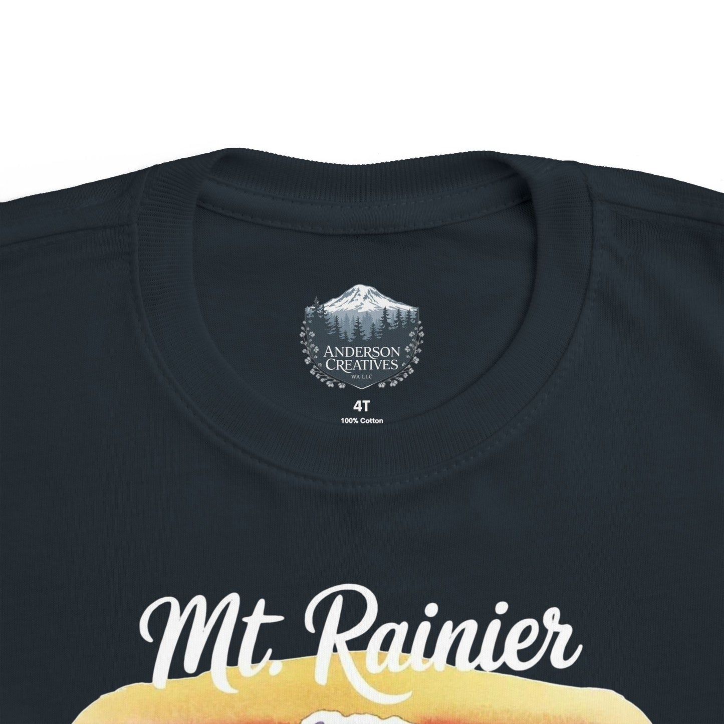 Mt. Rainier - Washington Floral Sunset Toddler Tee