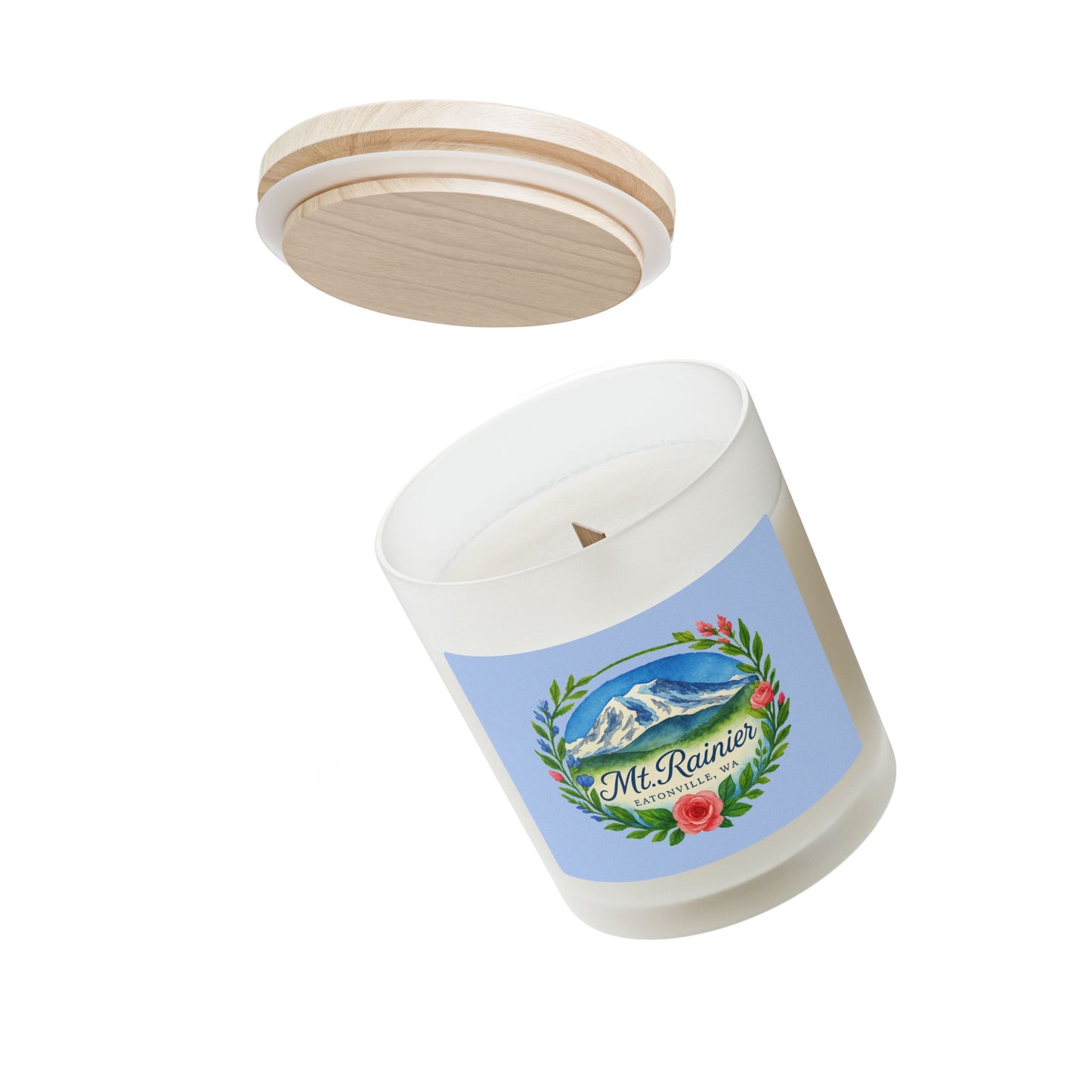 Mt. Rainier - Eatonville, WA Scenic Frosted Glass Candle