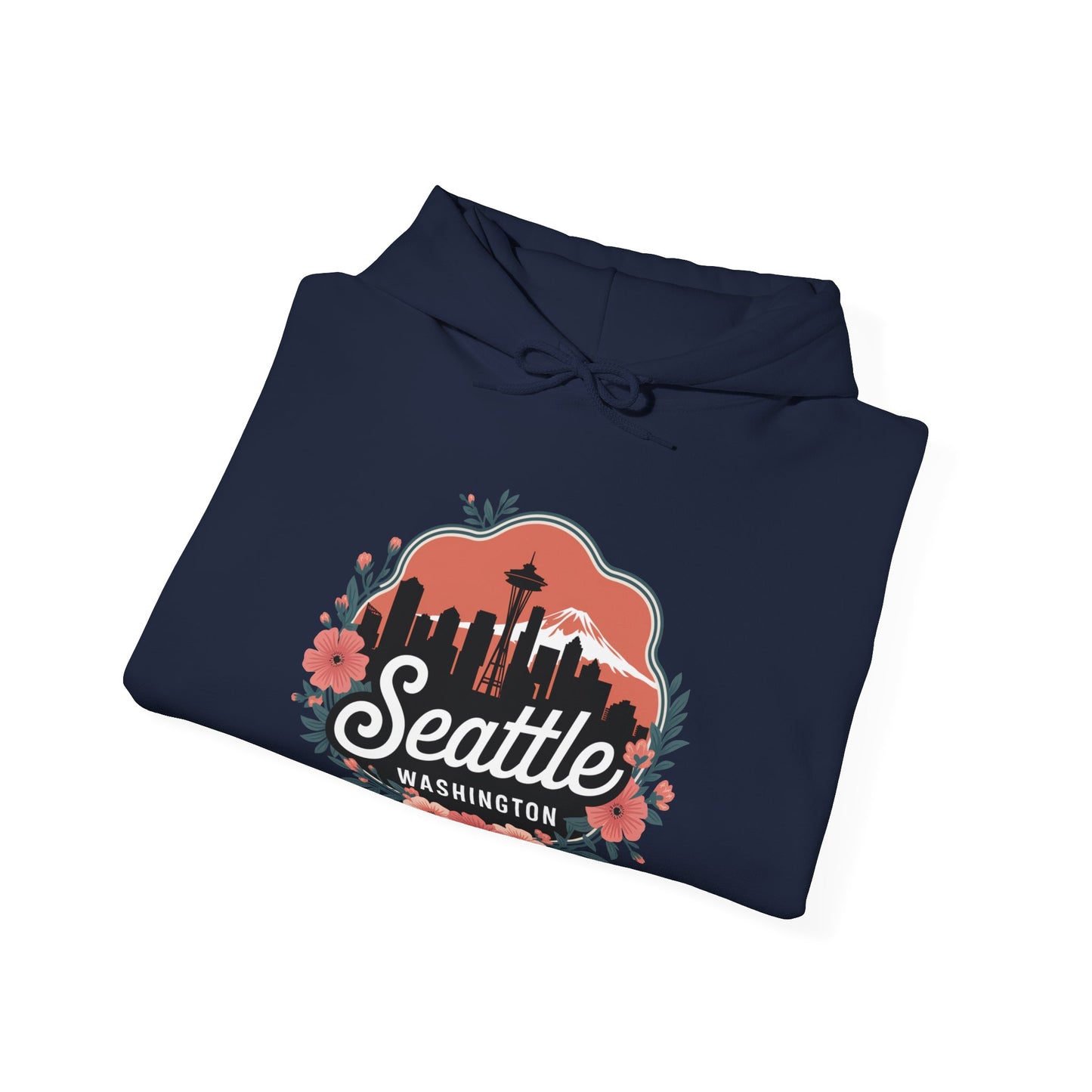 Floral Seattle City Skyline Hoodie