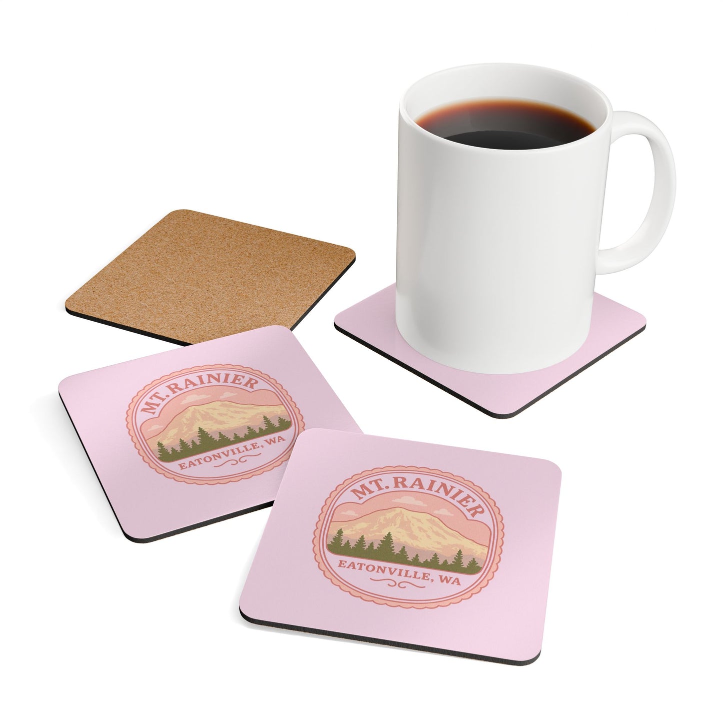 Mt. Rainier - Eatonville, WA Coquette Coaster Set