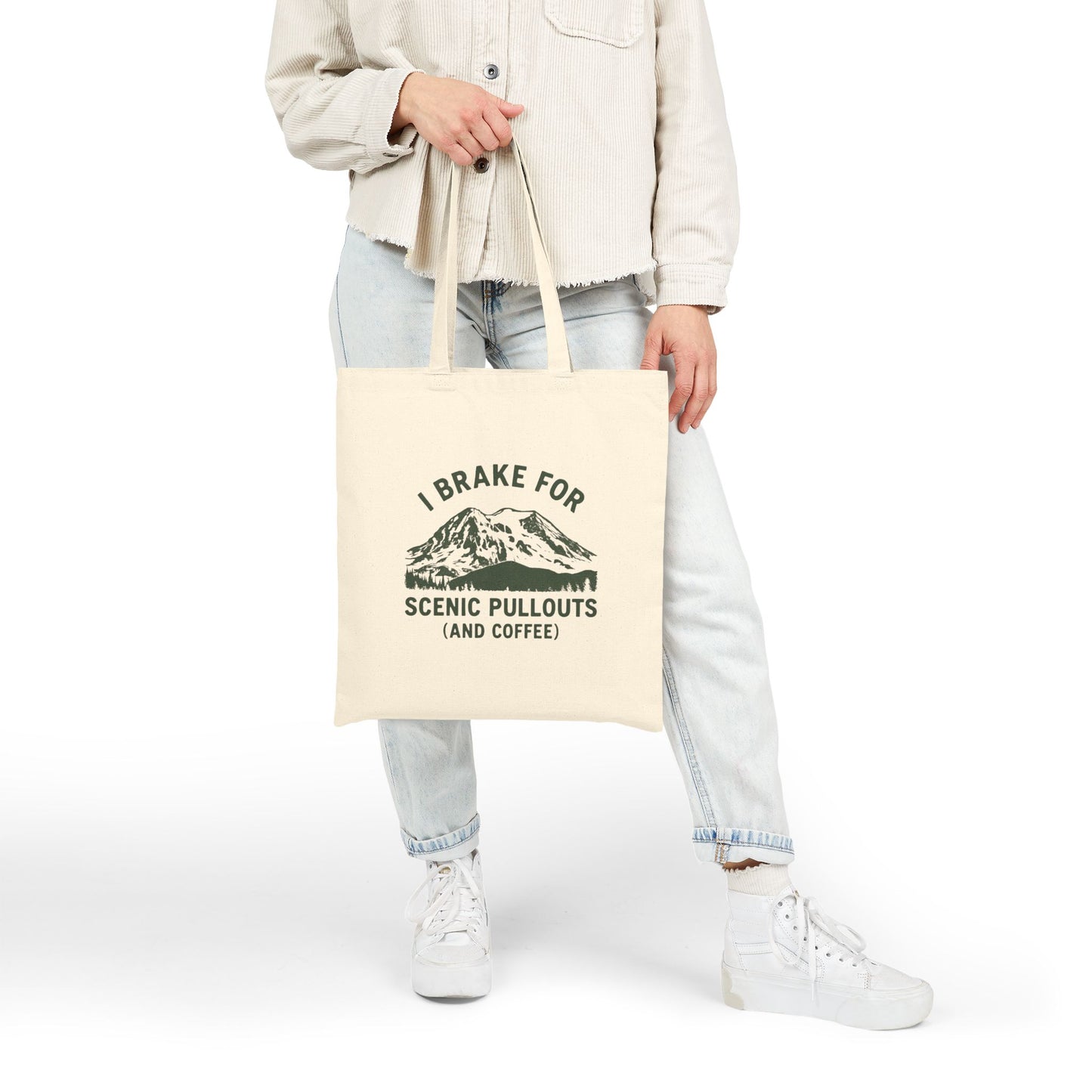 I Brake For Scenic Pullouts (And Coffee) Canvas Tote Bag