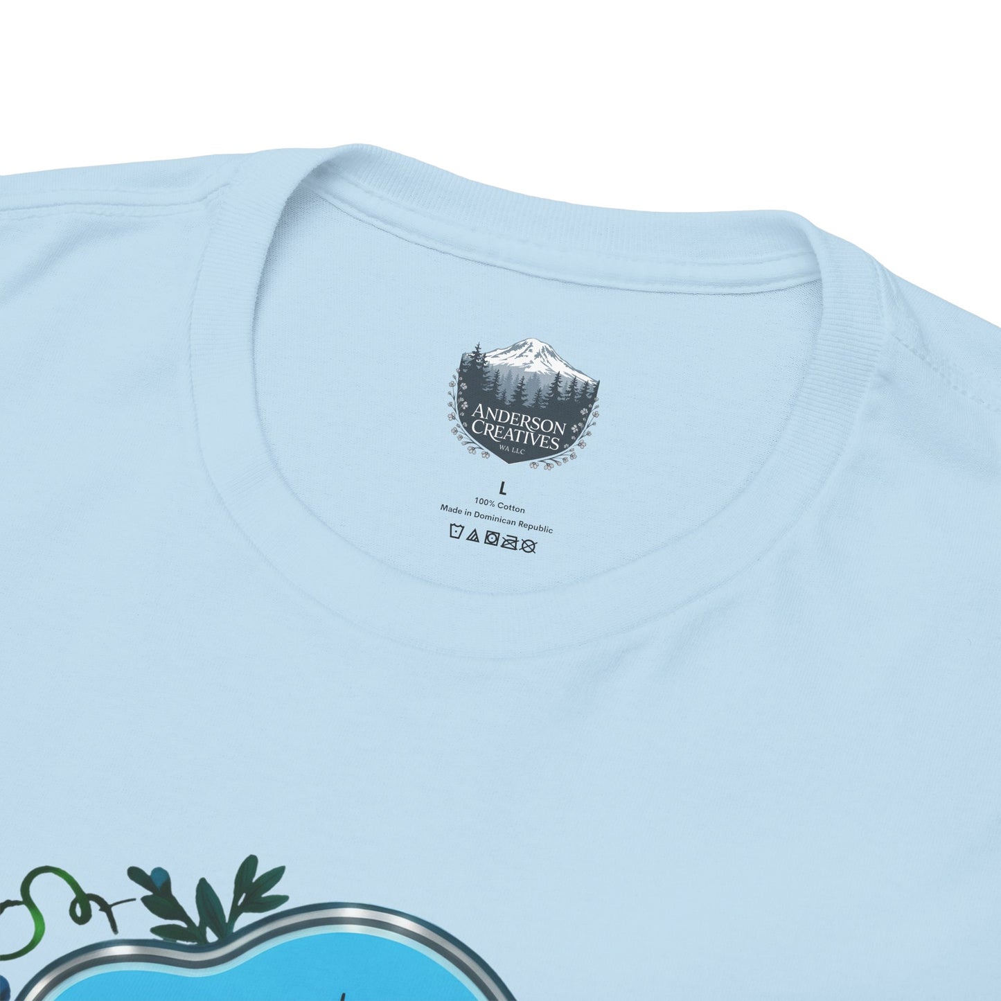 Floral Blue Seattle City Skyline T-Shirt