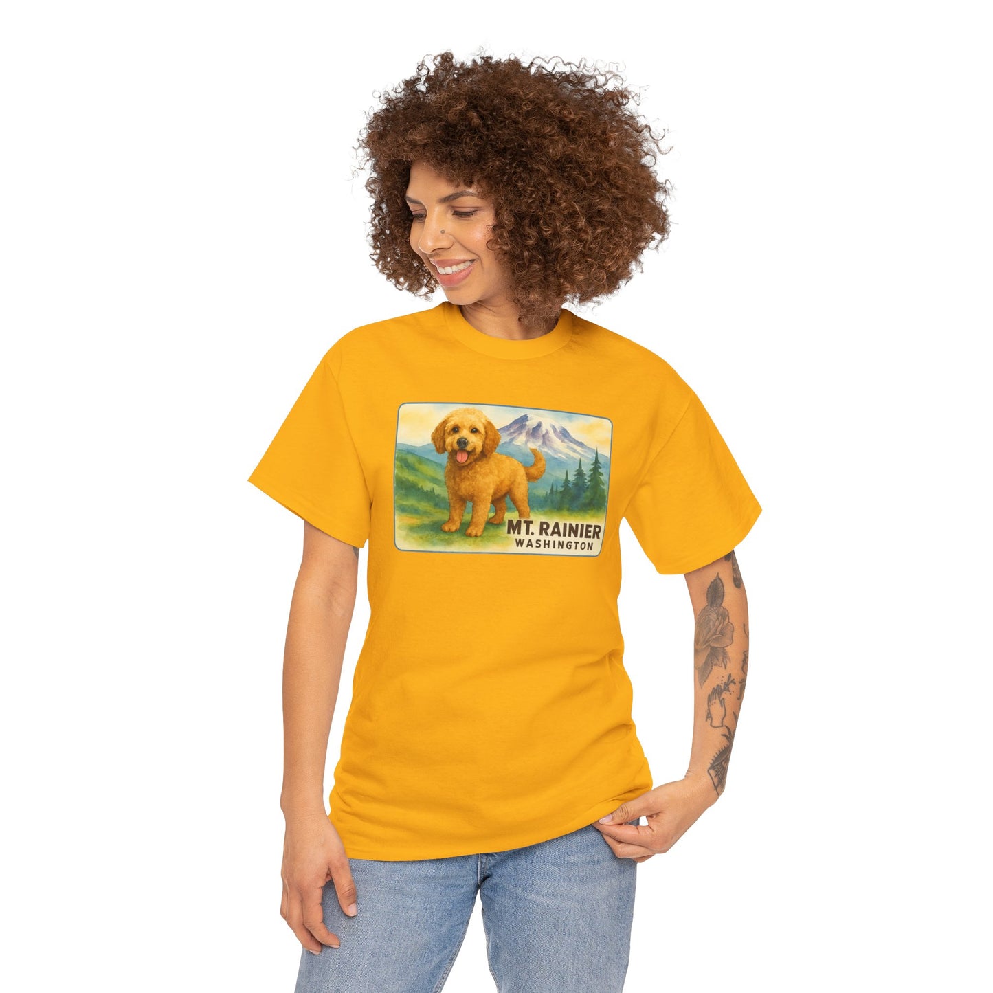 Mt. Rainier - Washington Golden Doodle T-Shirt