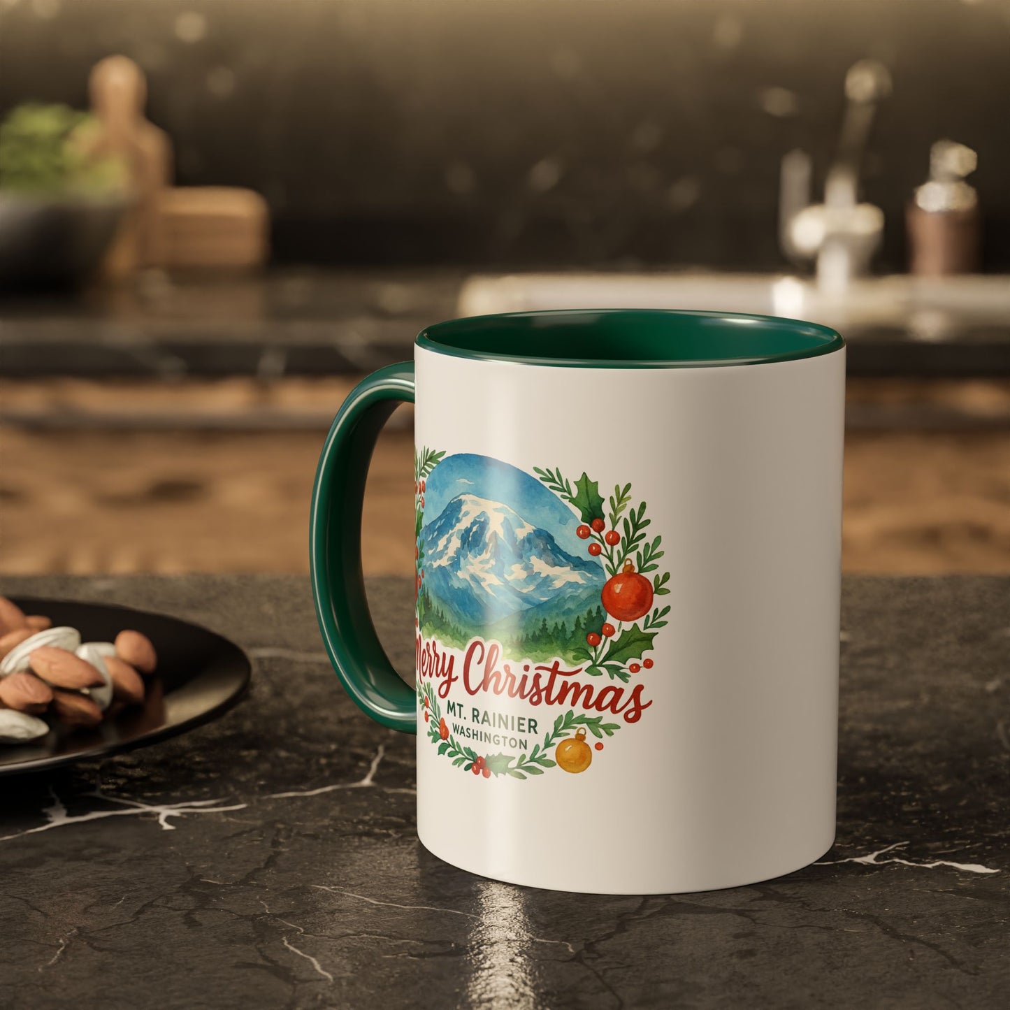 Mt. Rainier - Washington Merry Christmas Mug