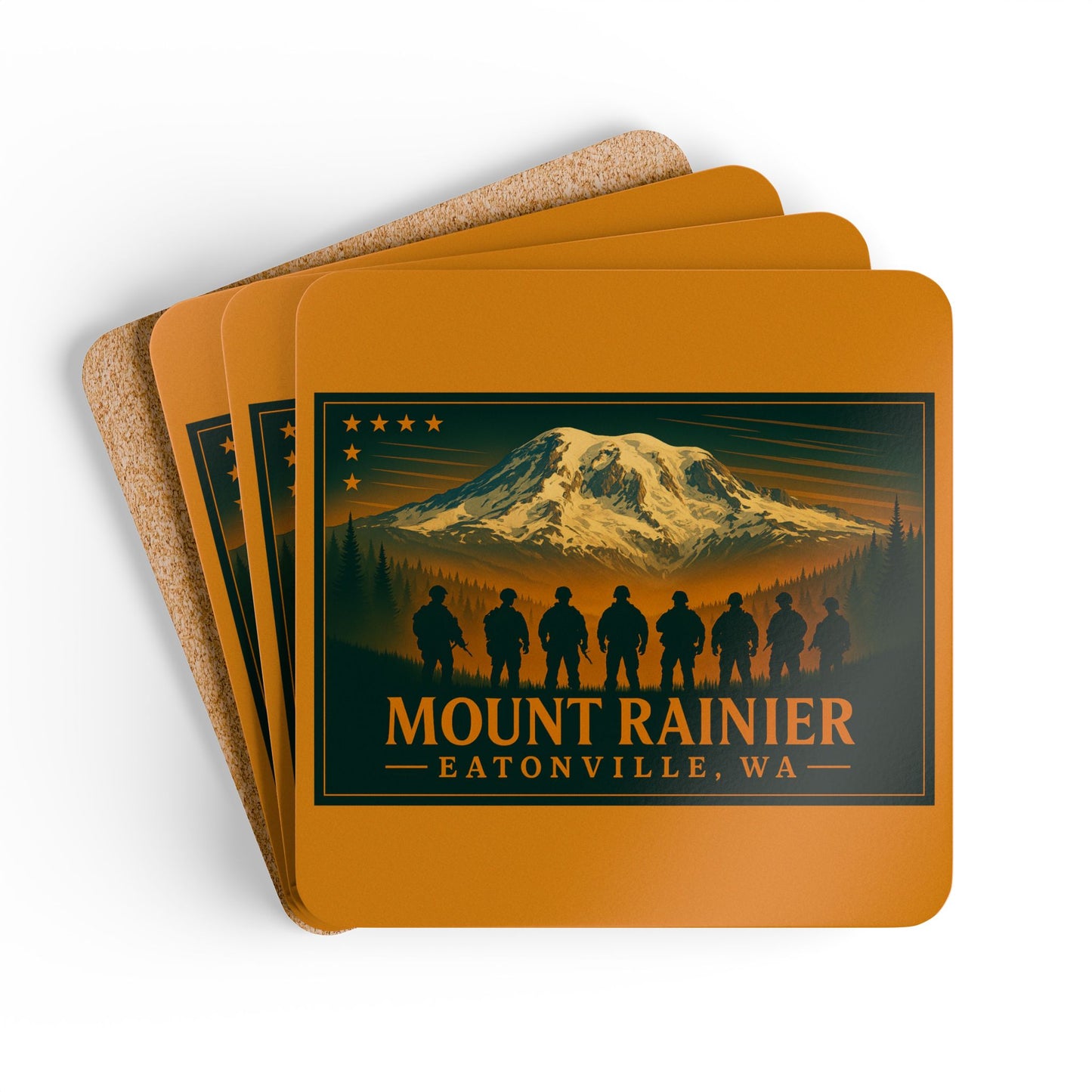 Mount Rainier - Eatonville, WA Military Coaster Set