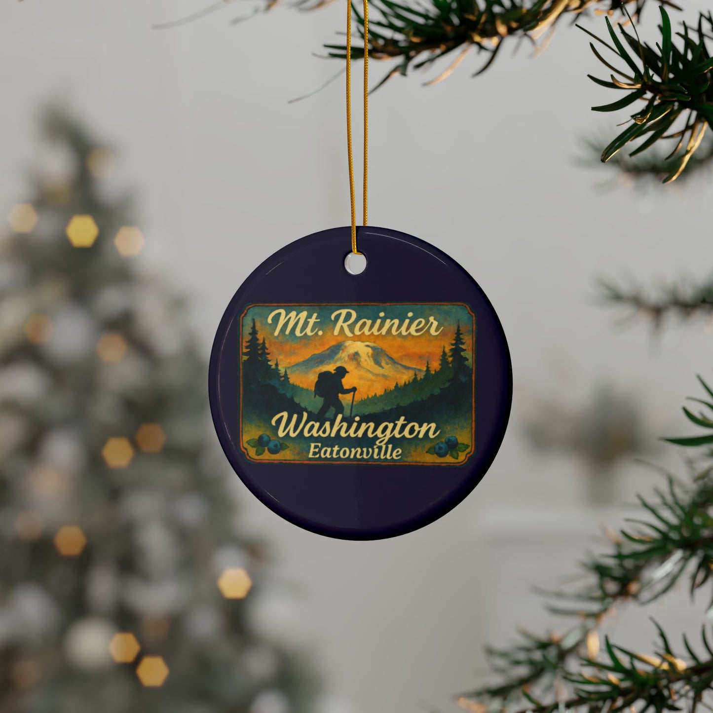 Mt. Rainier - Eatonville, WA Hiker Ornament