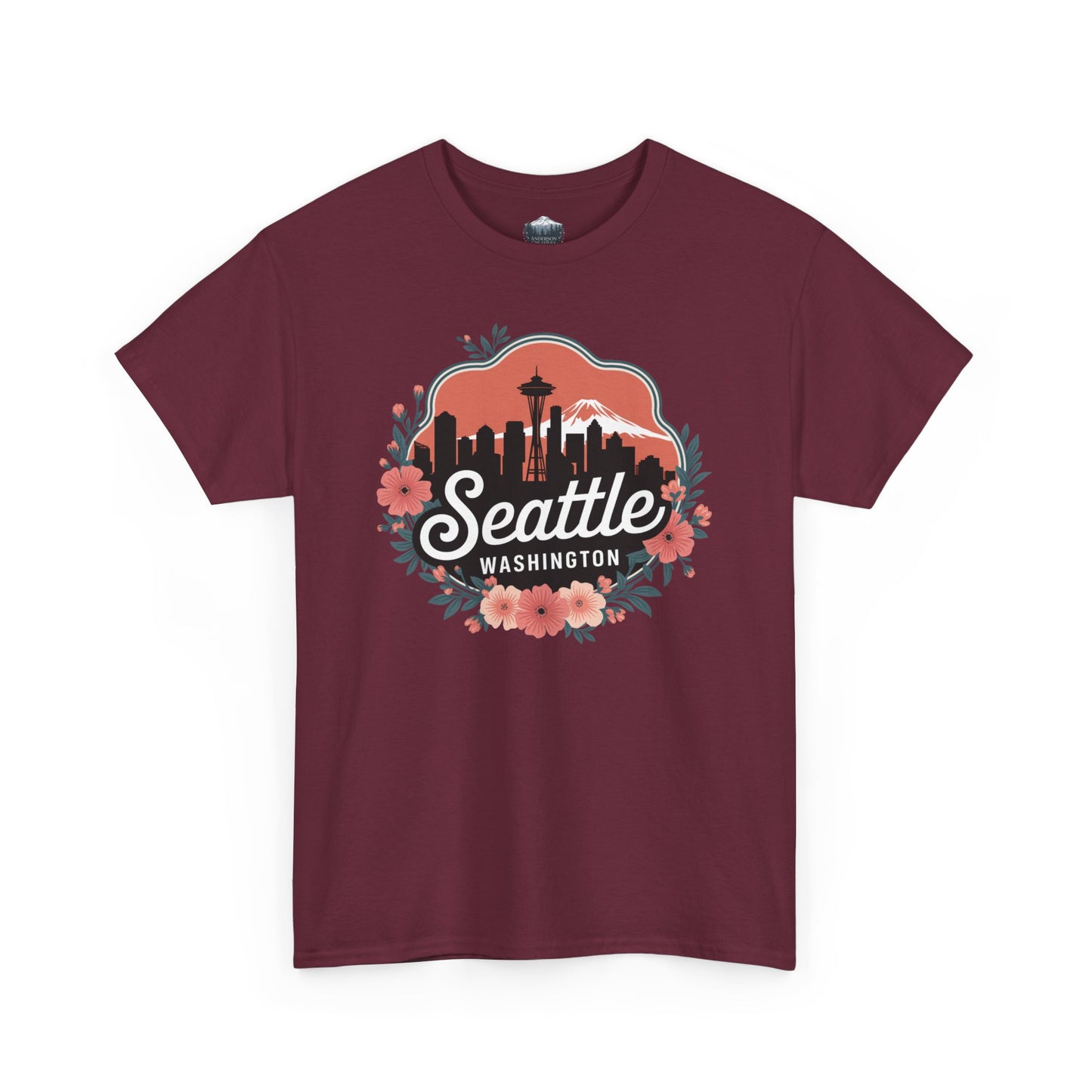 Foral Seattle City Skyline T-Shirt