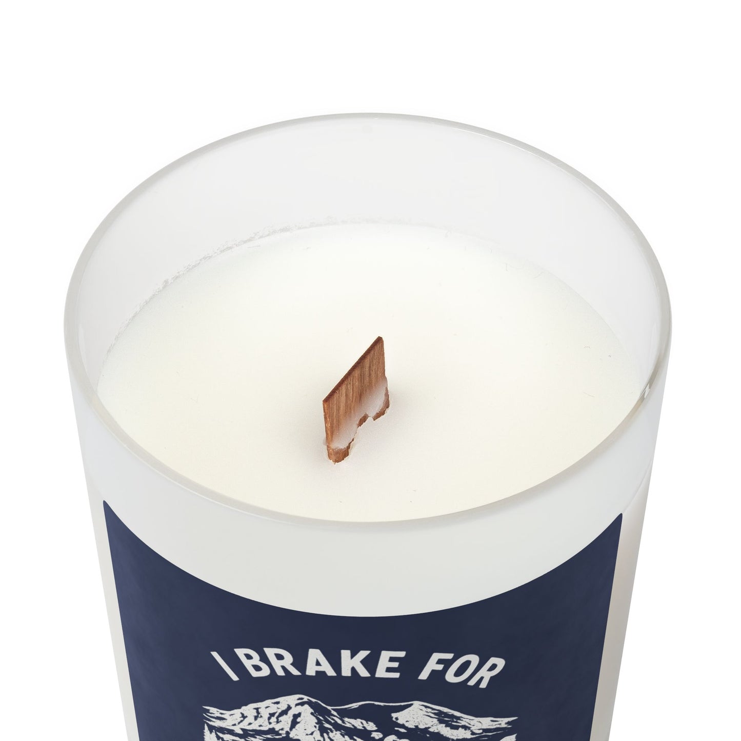 I Brake For Scenic Pullouts (And Coffee) Frosted Glass Candle