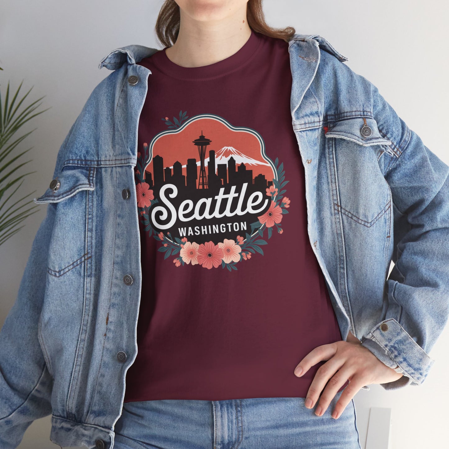 Foral Seattle City Skyline T-Shirt