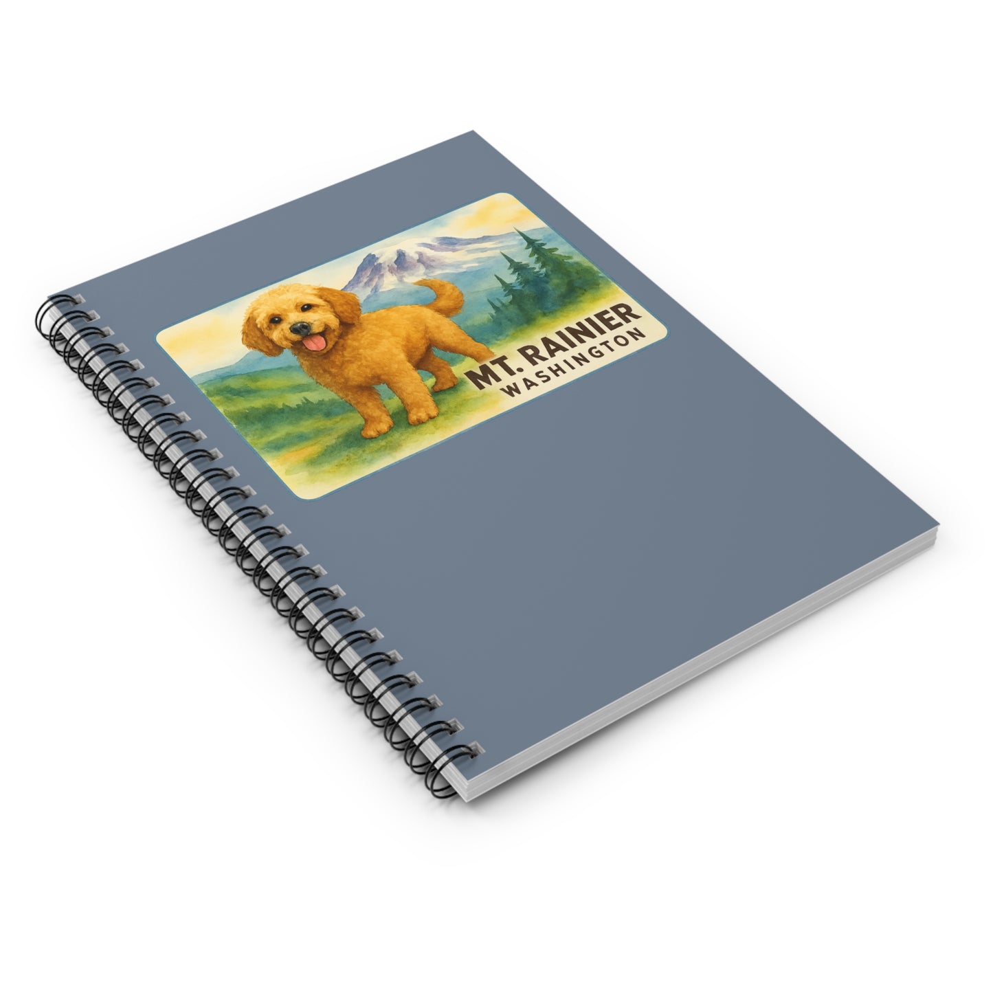 Mt. Rainier - Washington Golden Doodle Spiral Notebook