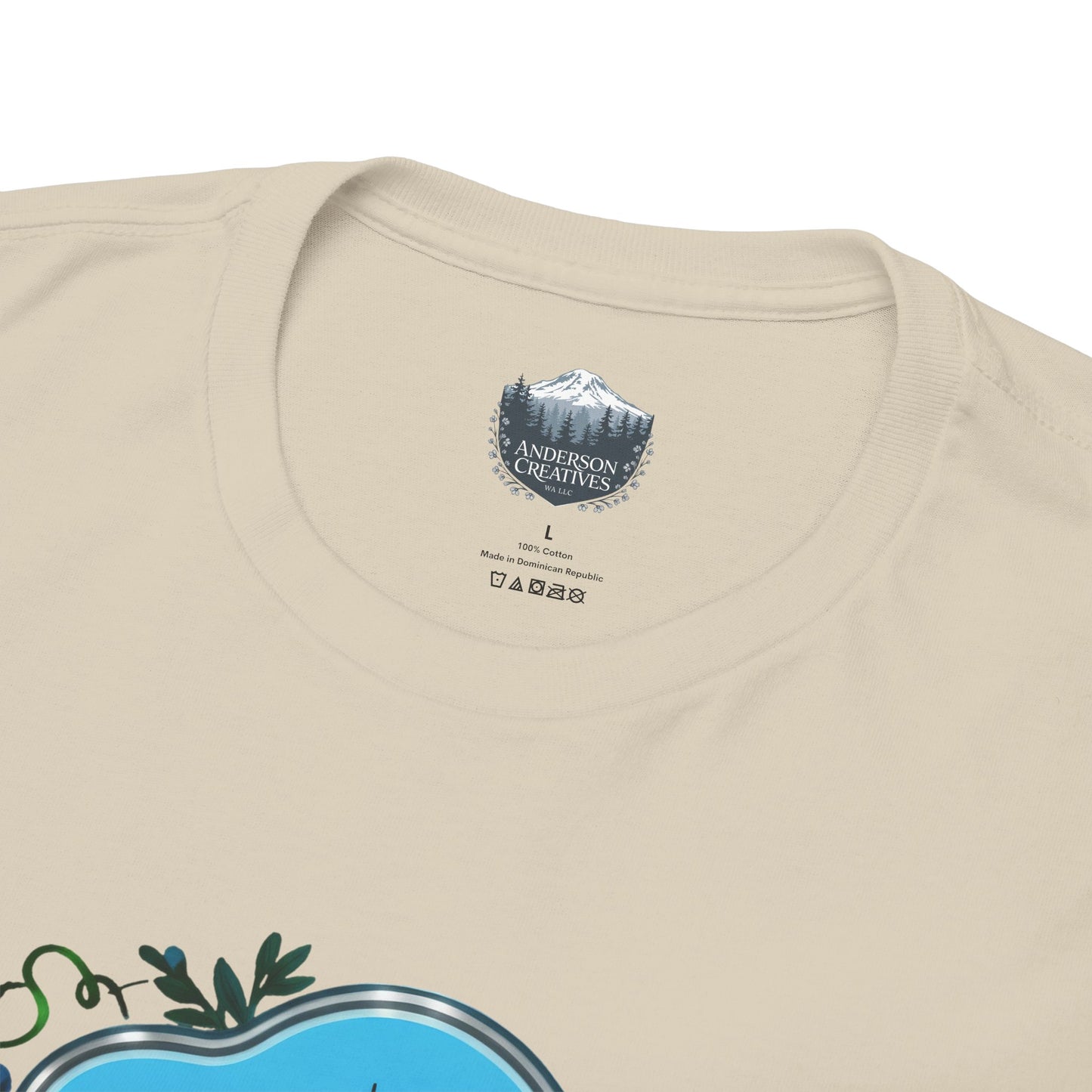 Floral Blue Seattle City Skyline T-Shirt