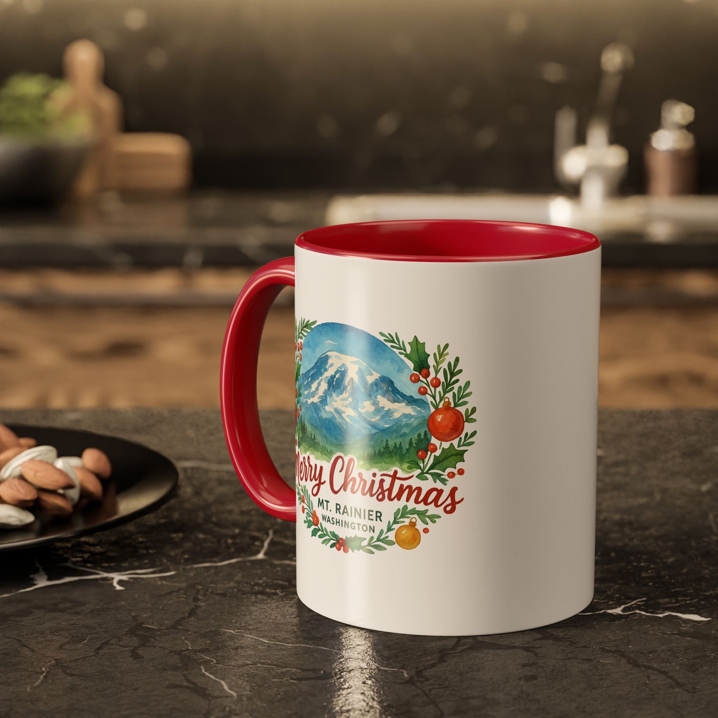 Mt. Rainier - Washington Merry Christmas Mug