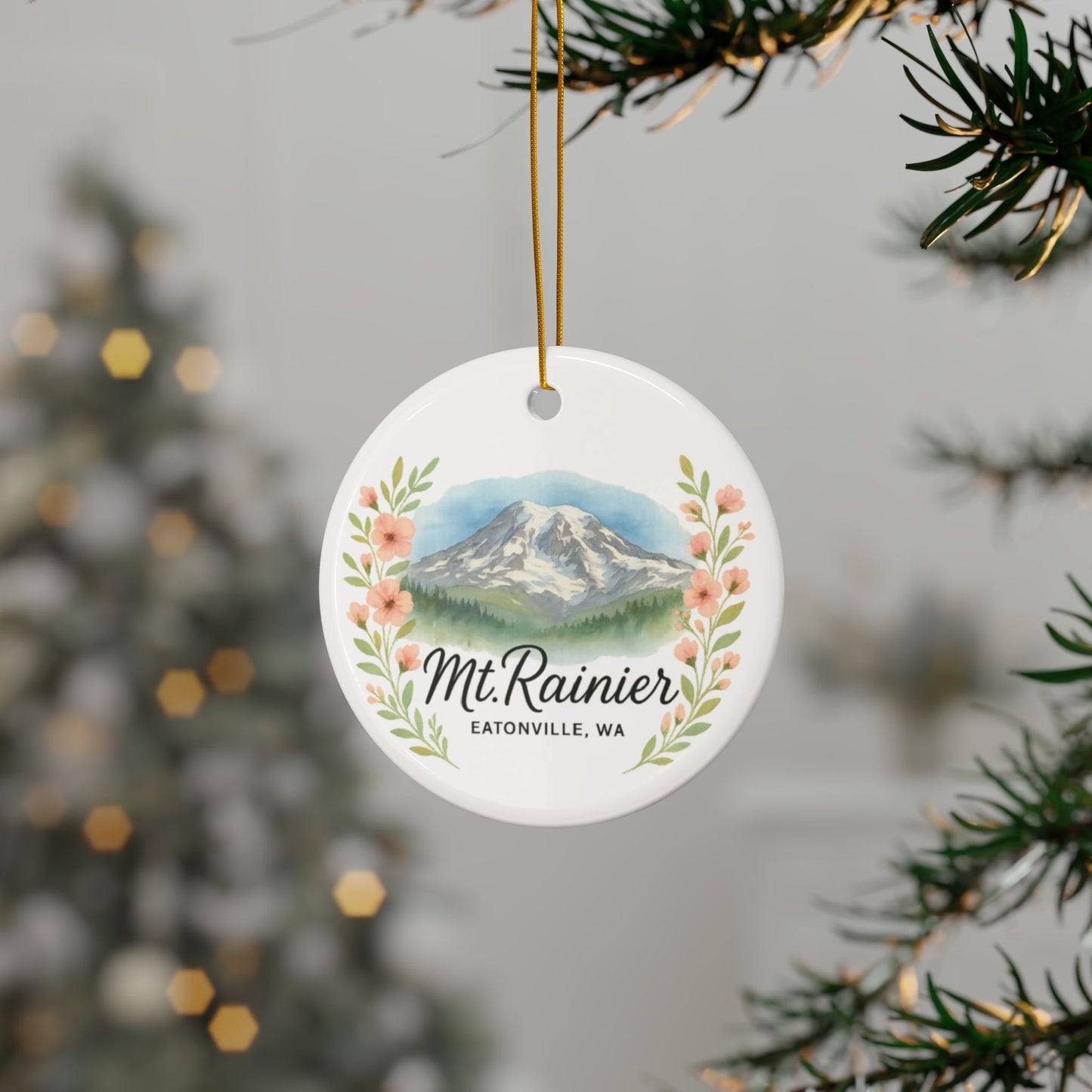 Mt. Rainier - Eatonville, WA Floral Ornament