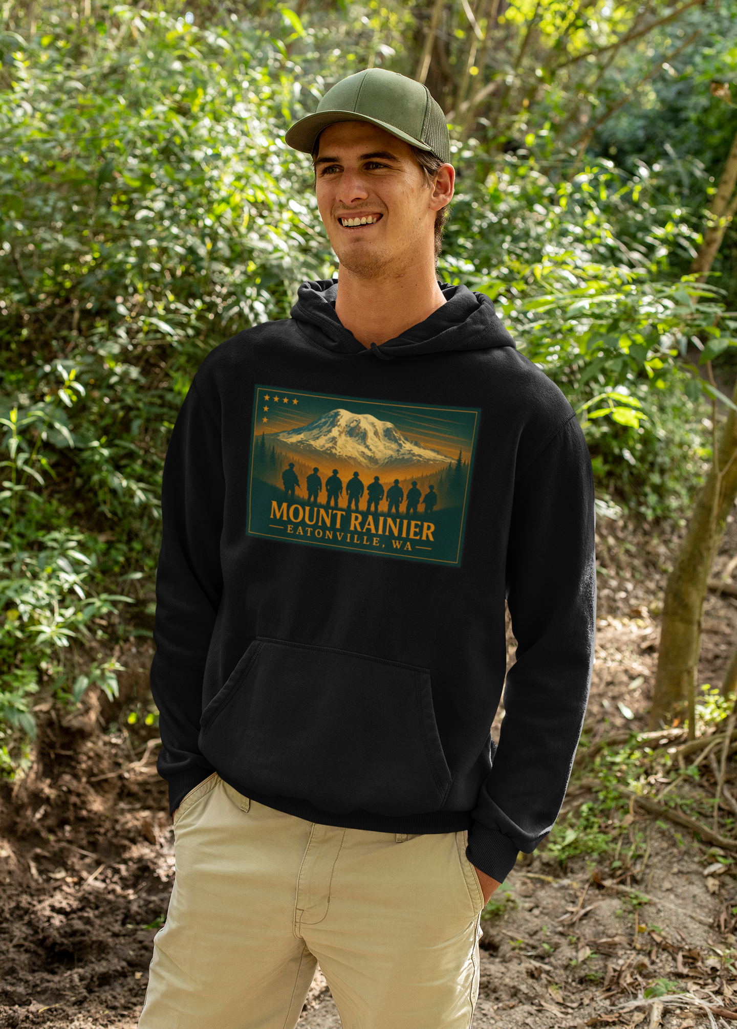 Mount Rainier - Eatonville, WA Military Hoodie