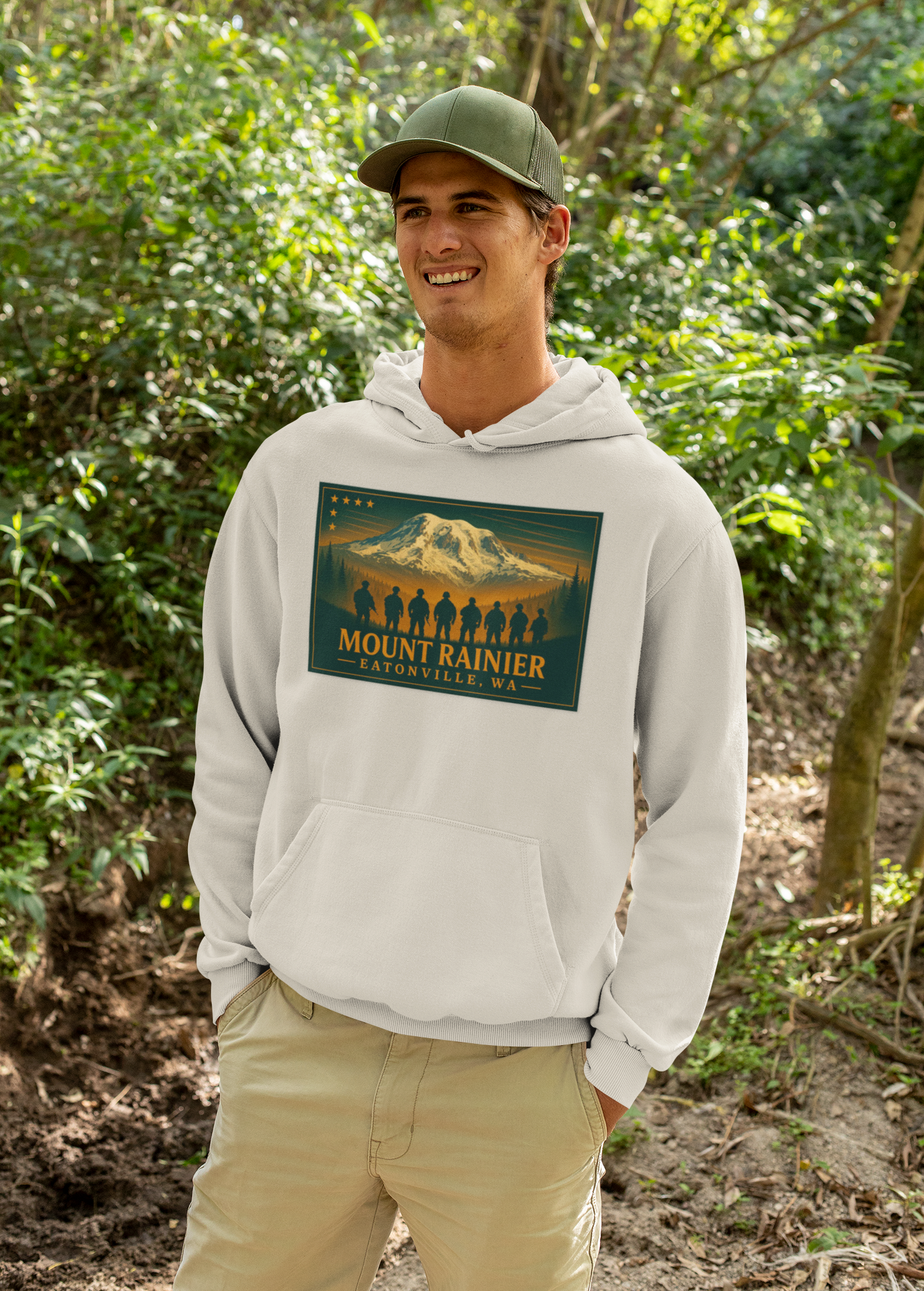 Mount Rainier - Eatonville, WA Military Hoodie