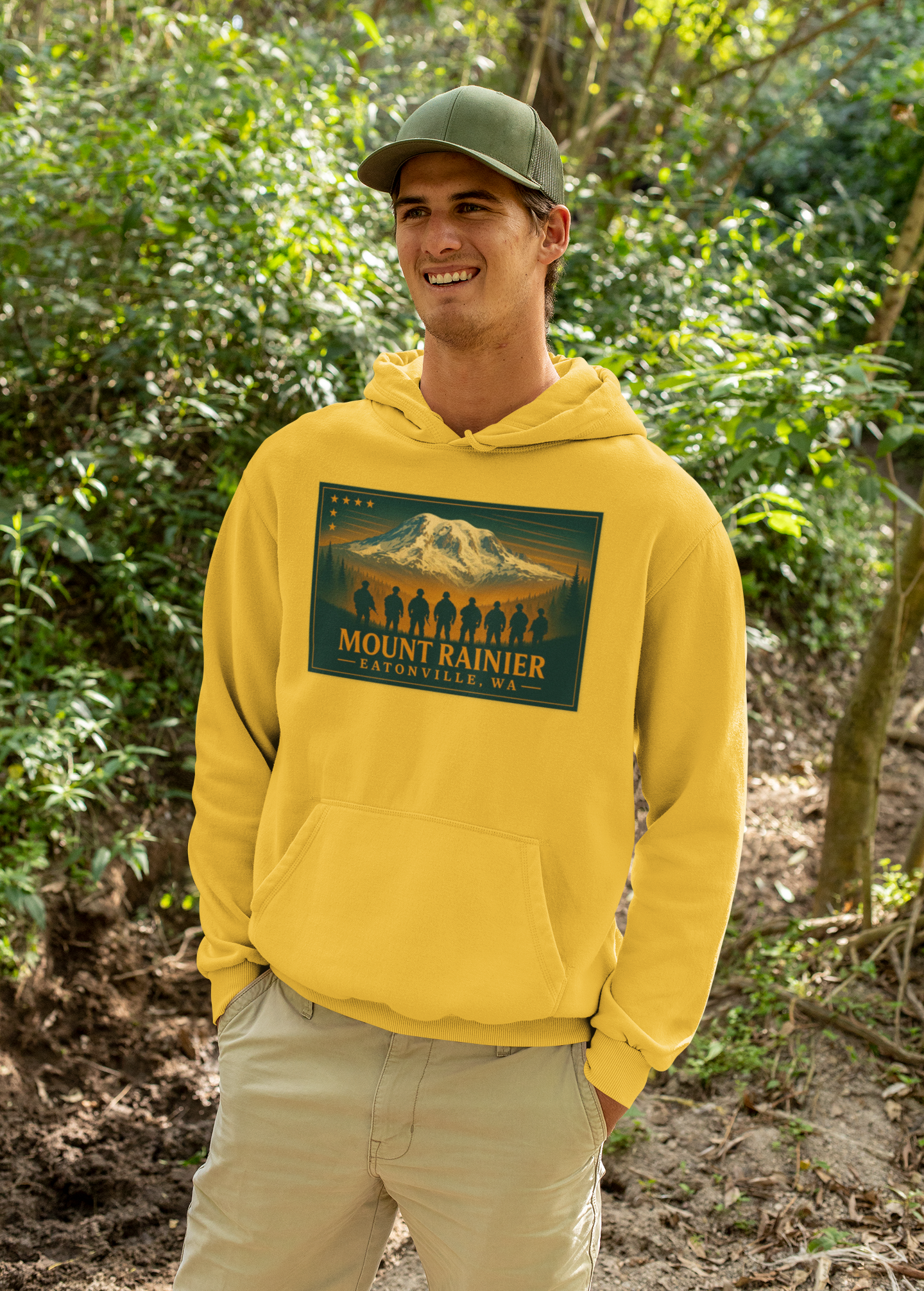 Mount Rainier - Eatonville, WA Military Hoodie