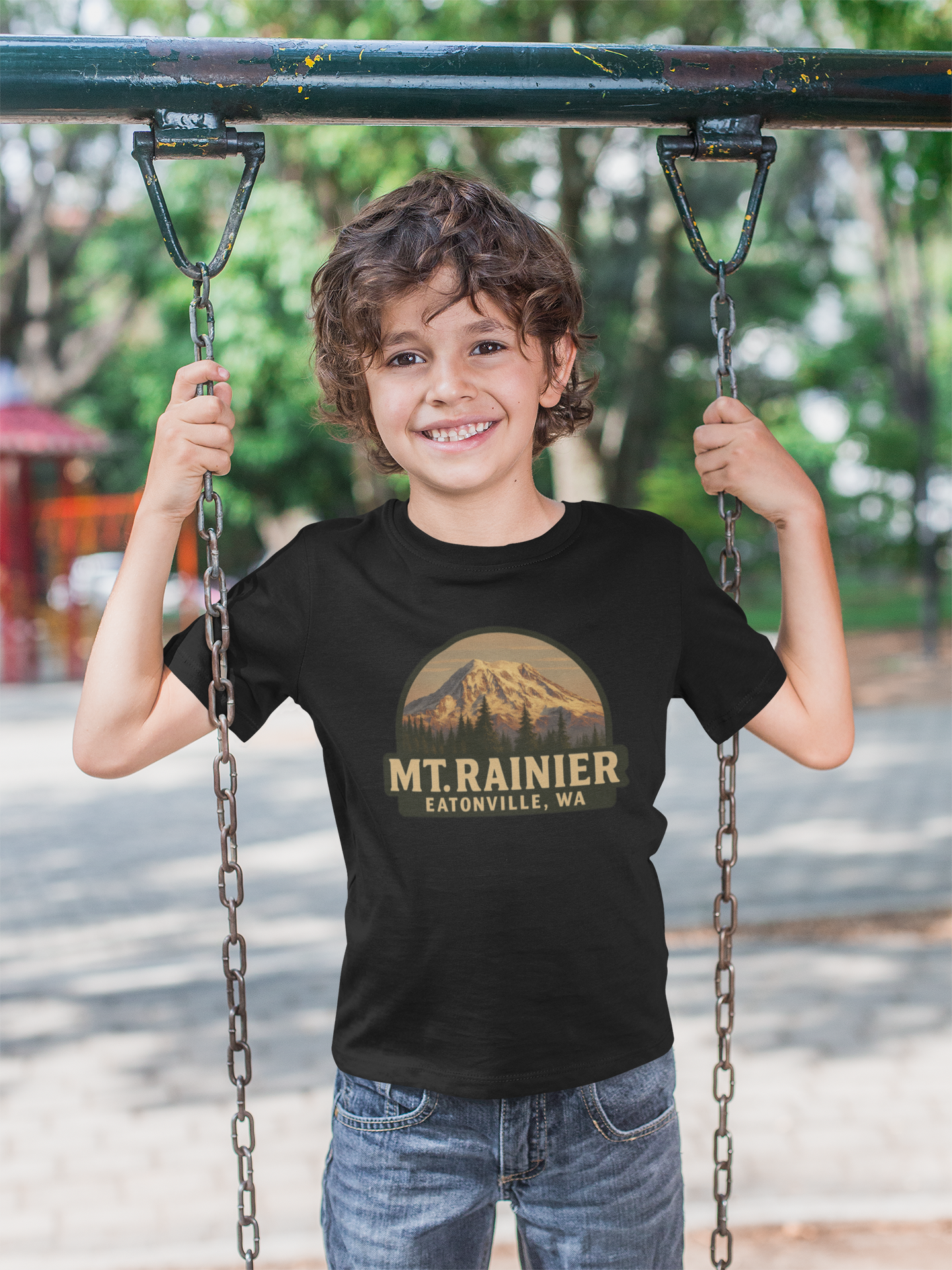 Mt. Rainier - Eatonville, WA Retro Kids Tee