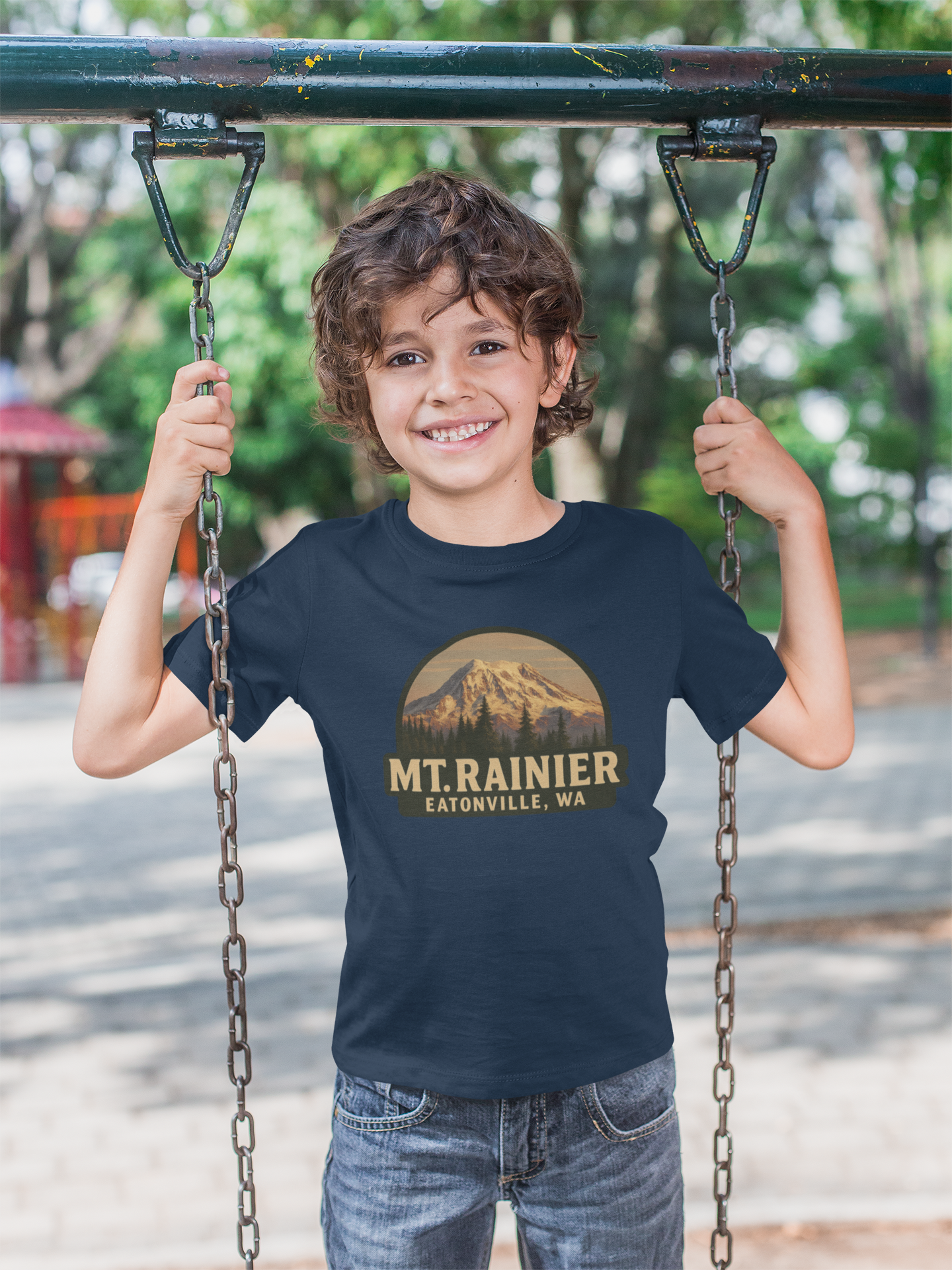 Mt. Rainier - Eatonville, WA Retro Kids Tee
