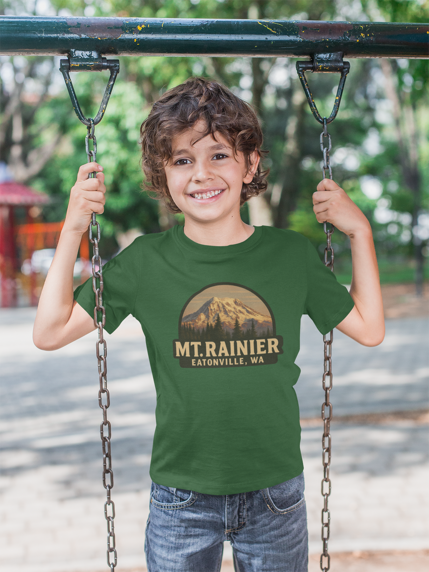 Mt. Rainier - Eatonville, WA Retro Kids Tee