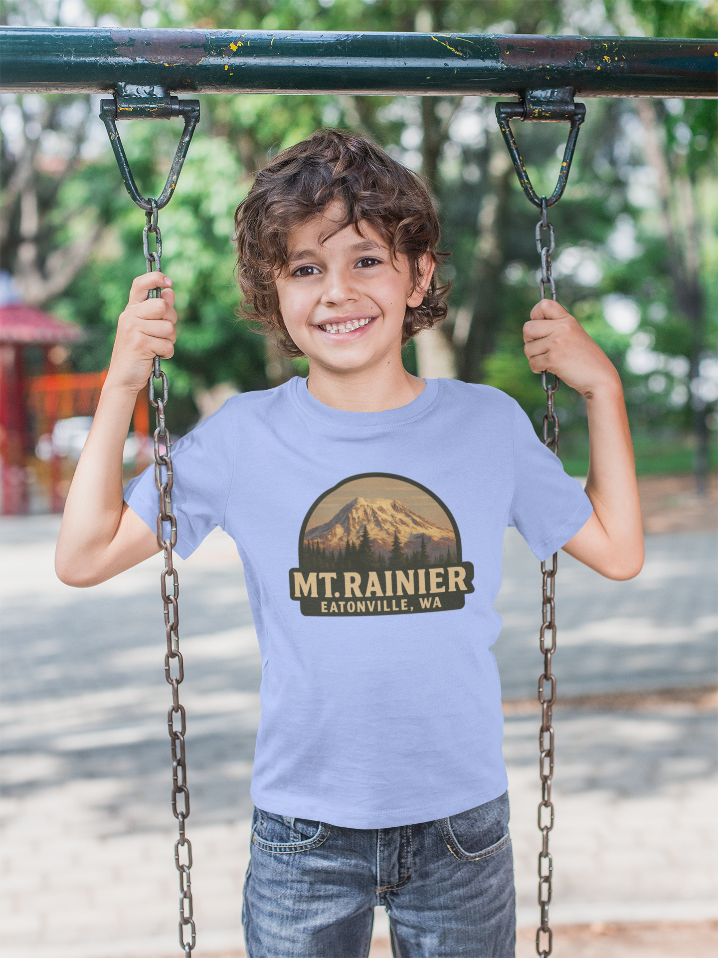 Mt. Rainier - Eatonville, WA Retro Kids Tee