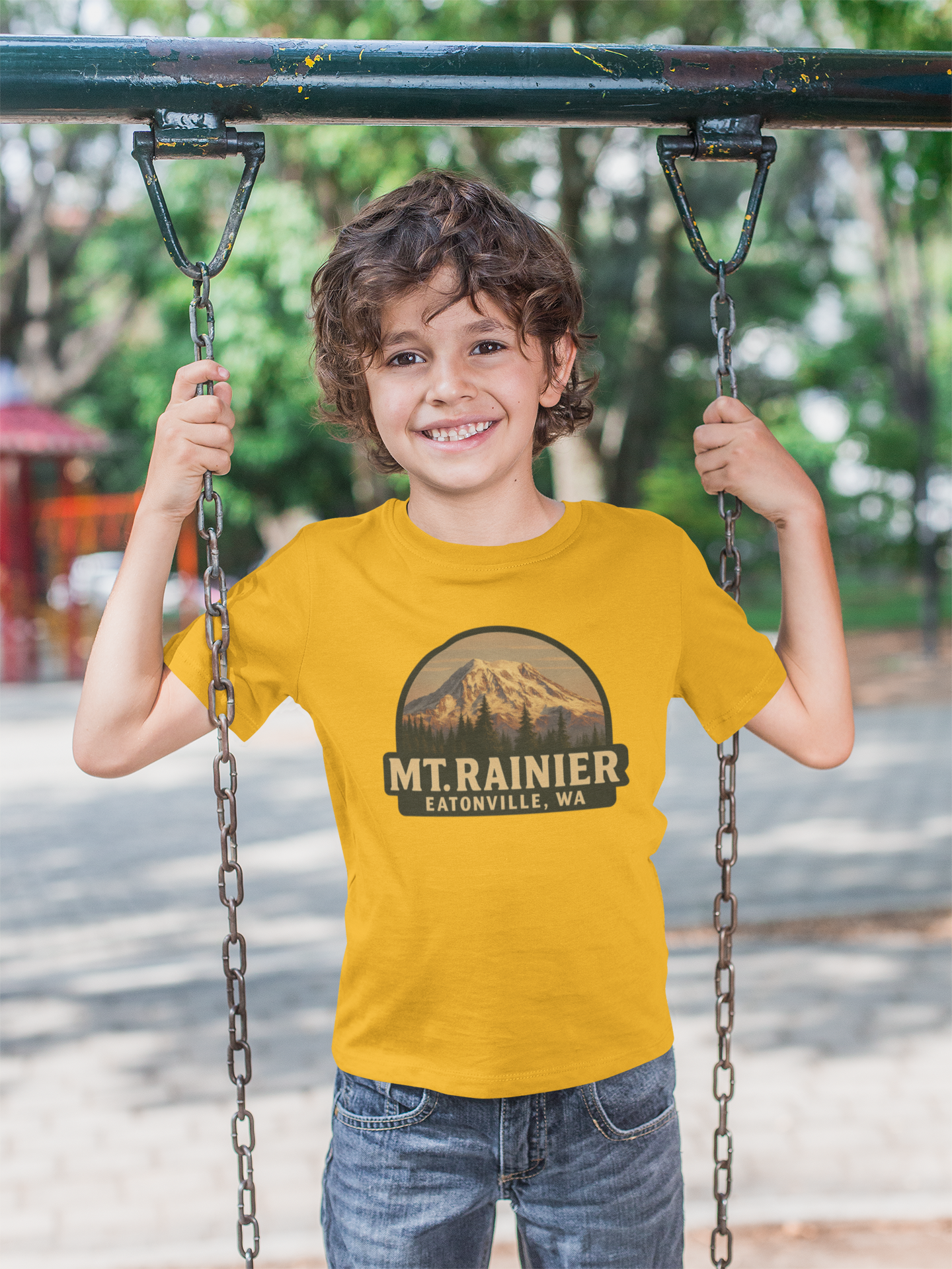 Mt. Rainier - Eatonville, WA Retro Kids Tee