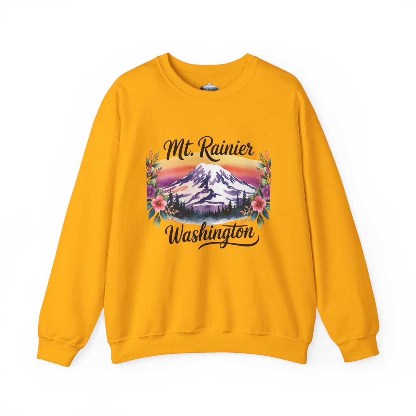 Mt. Rainier - Washington Floral Sunset Sweatshirt