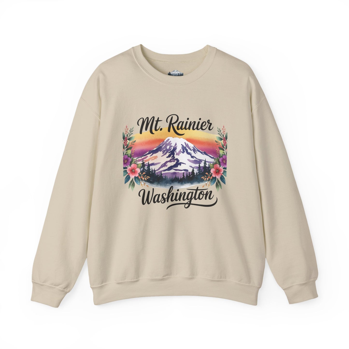 Mt. Rainier - Washington Floral Sunset Sweatshirt