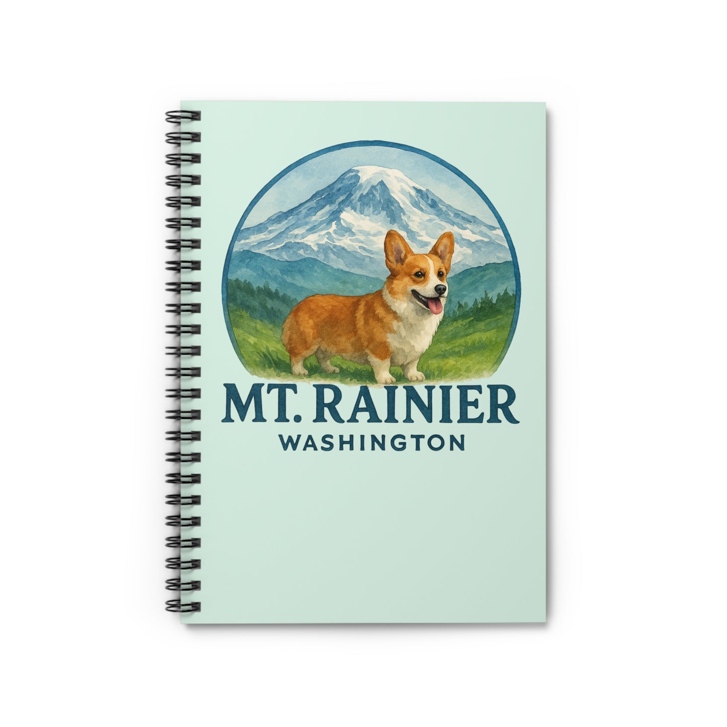 Mt. Rainier - Washington Corgi Spiral Notebook