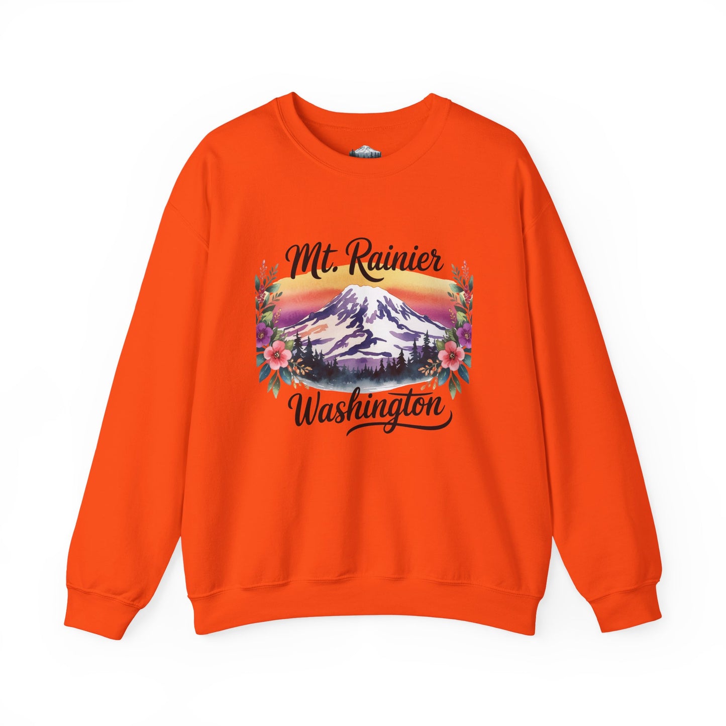 Mt. Rainier - Washington Floral Sunset Sweatshirt