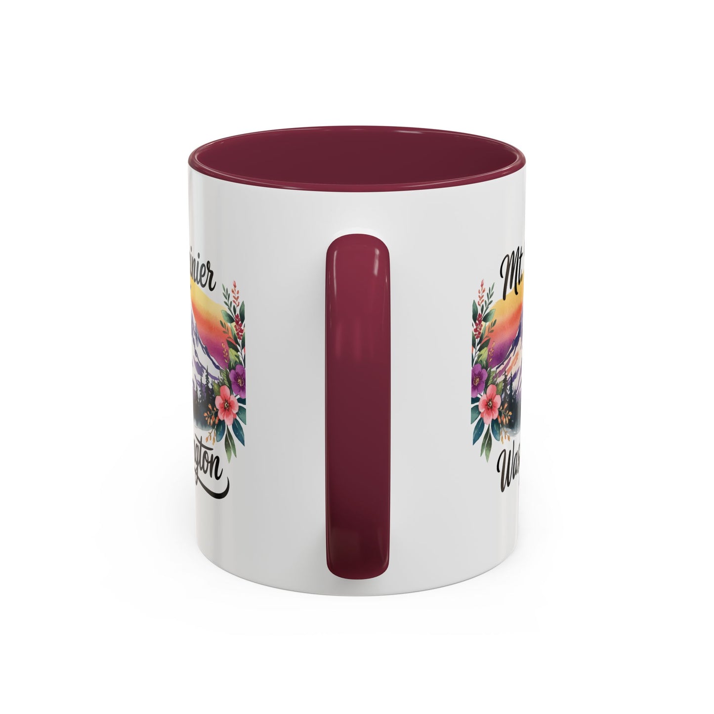 Mt. Rainier - Washington Floral Sunset Mug