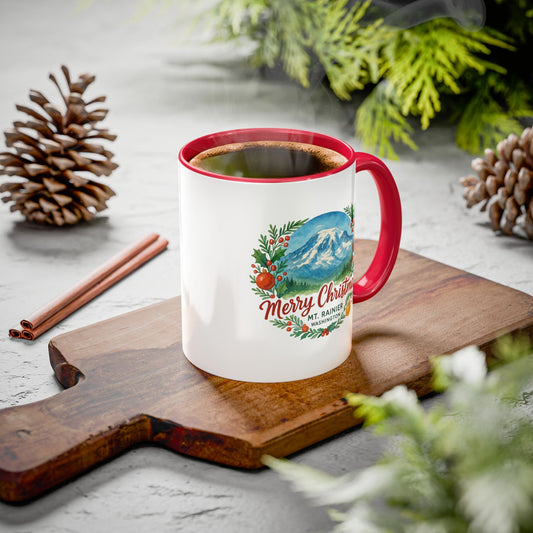 Mt. Rainier - Washington Merry Christmas Mug