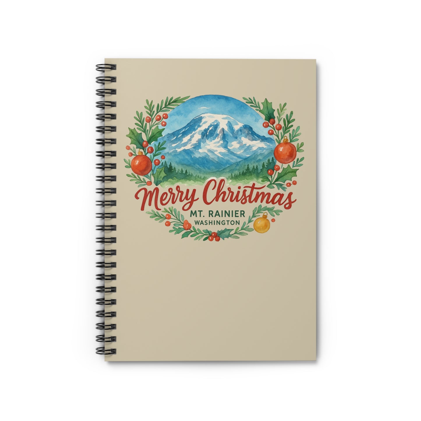 Mt. Rainier - Washington Merry Christmas Spiral Notebook