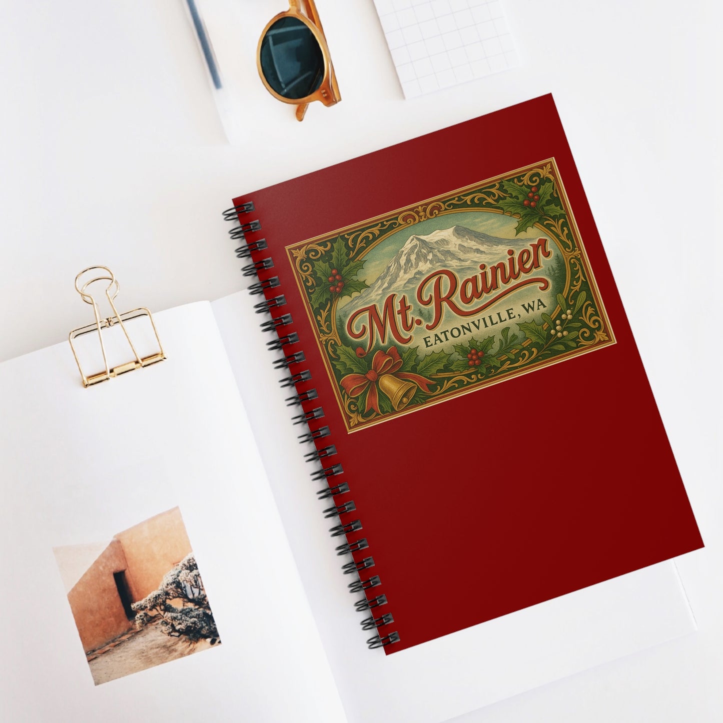 Mt. Rainier - Eatonville, WA Victorian Christmas Spiral Notebook