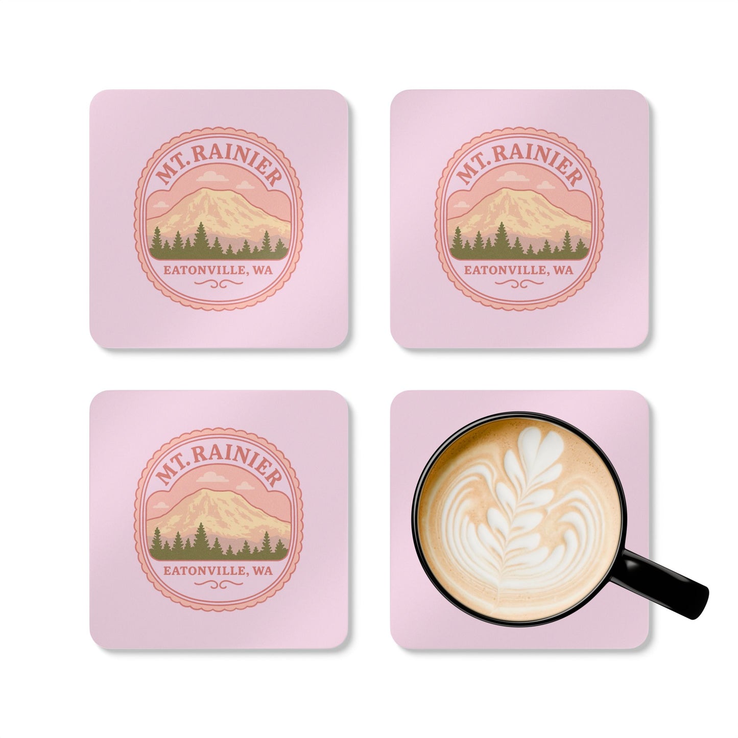 Mt. Rainier - Eatonville, WA Coquette Coaster Set
