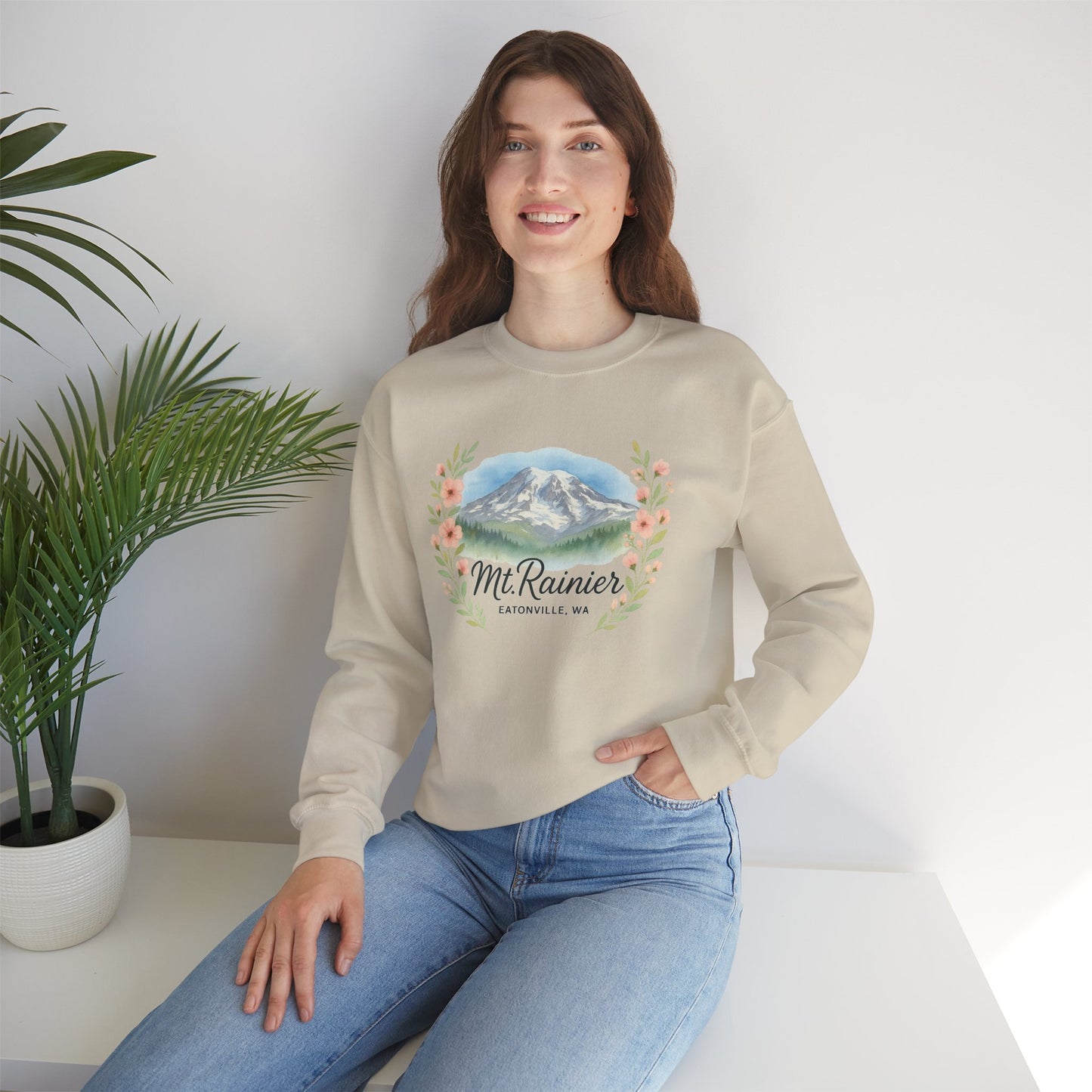 Mt. Rainier - Eatonville, WA Floral Sweatshirt