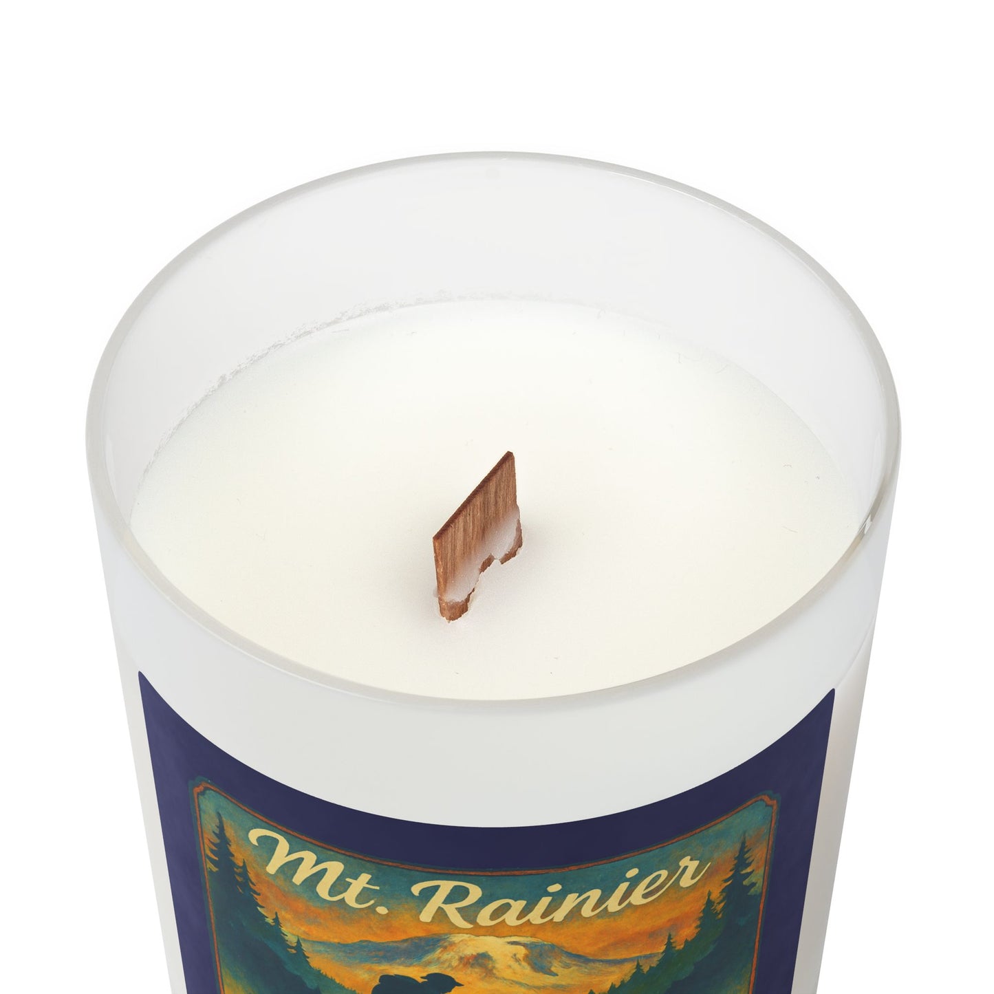 Mt. Rainier - Eatonville, WA Hiker Frosted Glass Candle