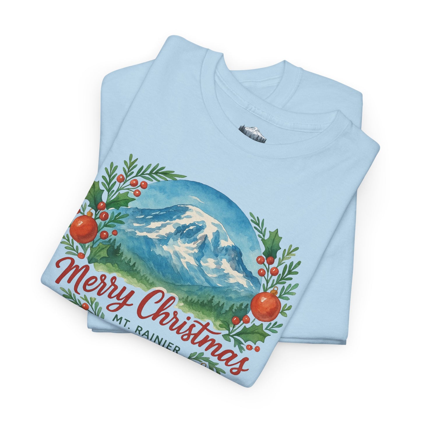 Mt. Rainier - Washington Merry Christmas T-Shirt