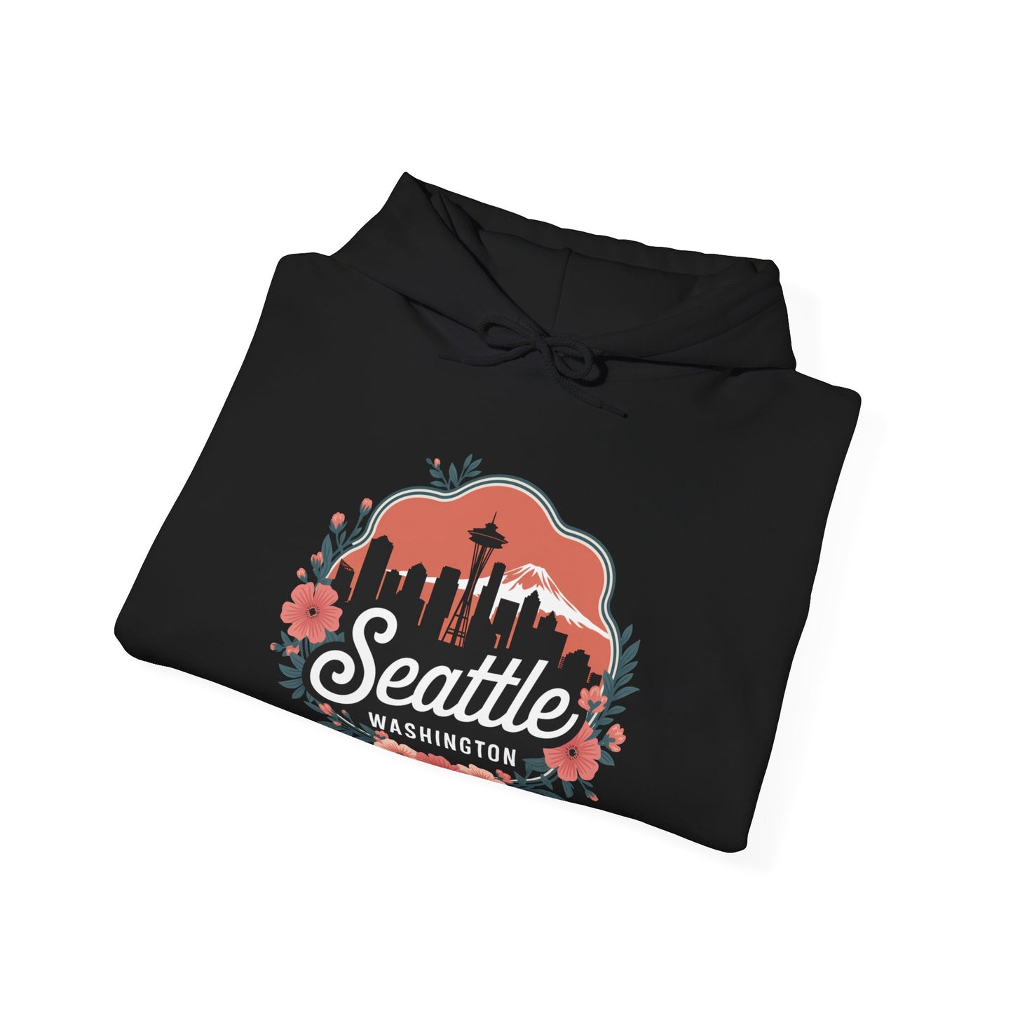 Floral Seattle City Skyline Hoodie