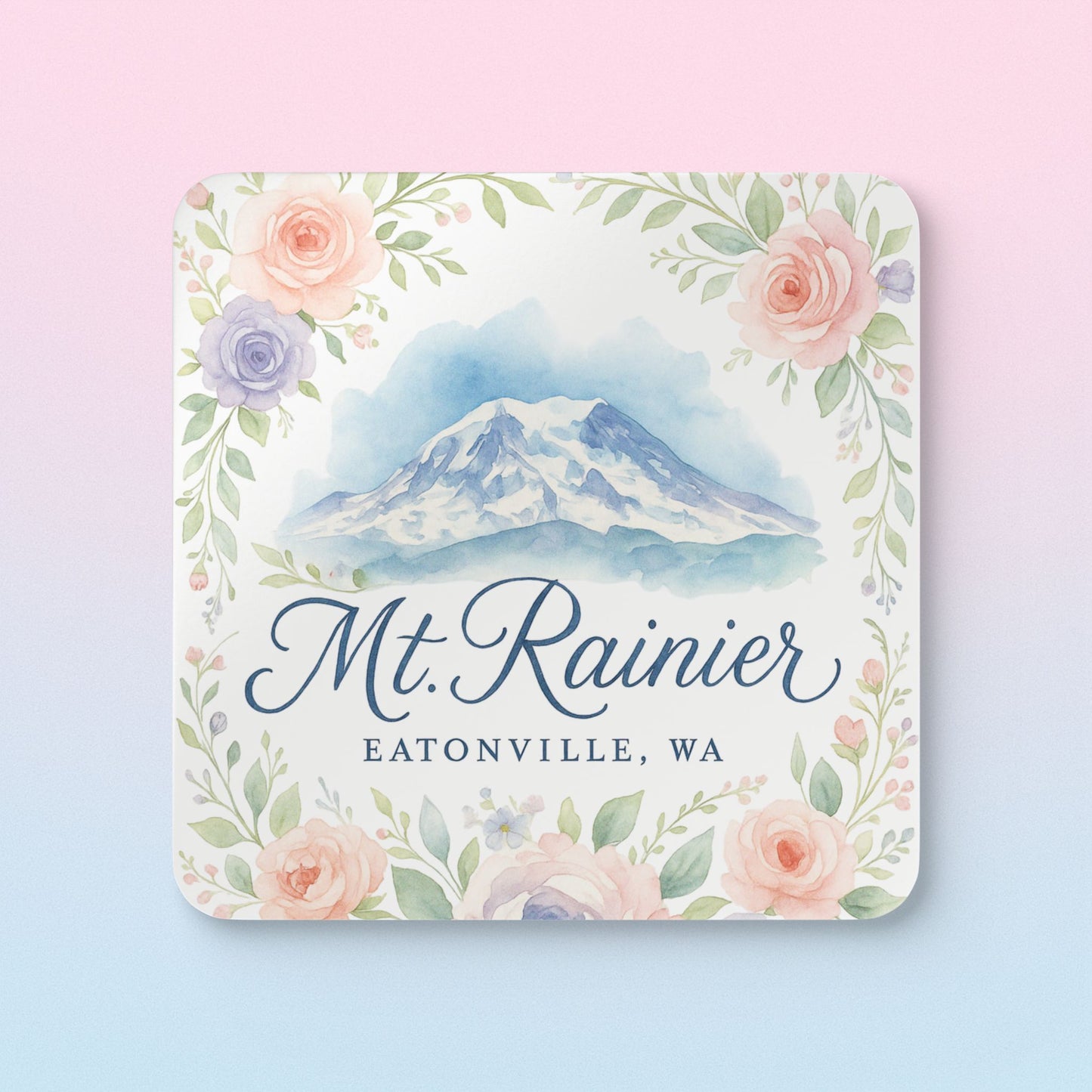 Mt. Rainier - Eatonville, WA Rose Garden Coaster Set